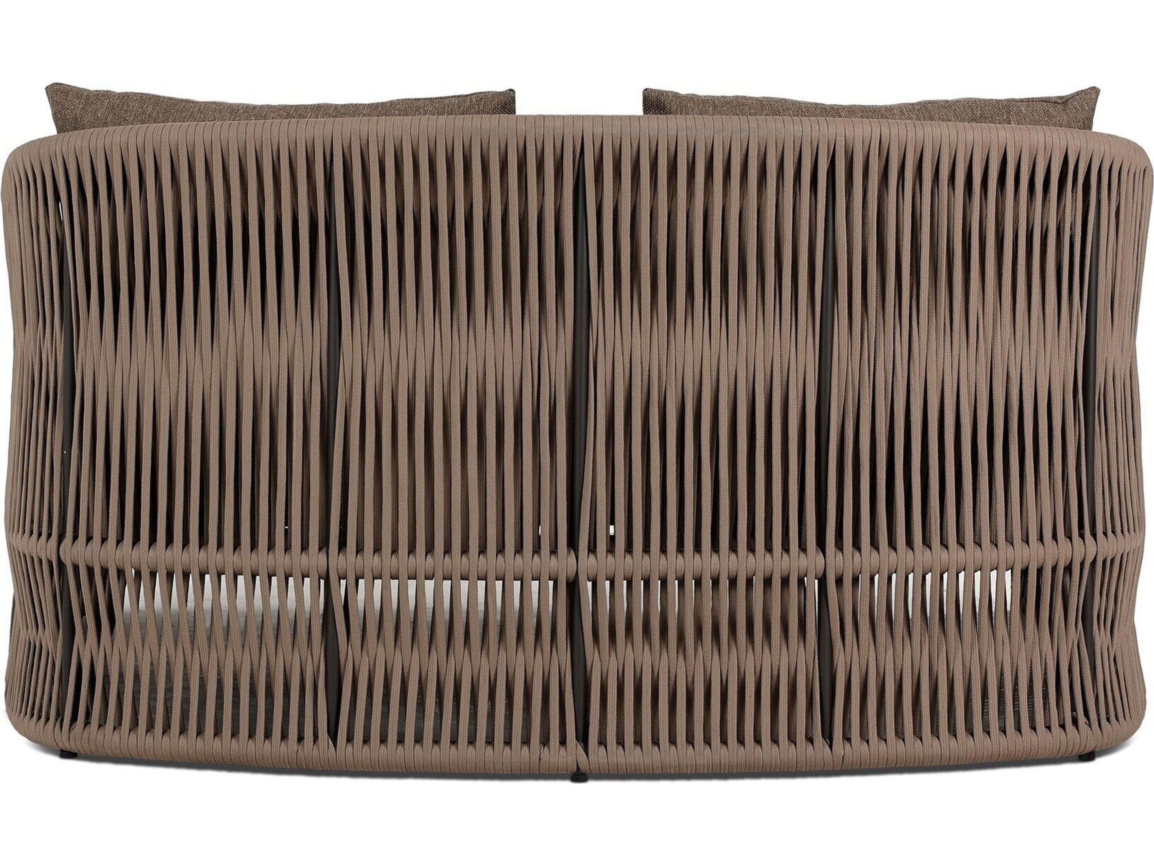 Four Hands Outdoor Solano Porto Bronze Aluminum Cushion Lounge Day Bed in Ellor Brown