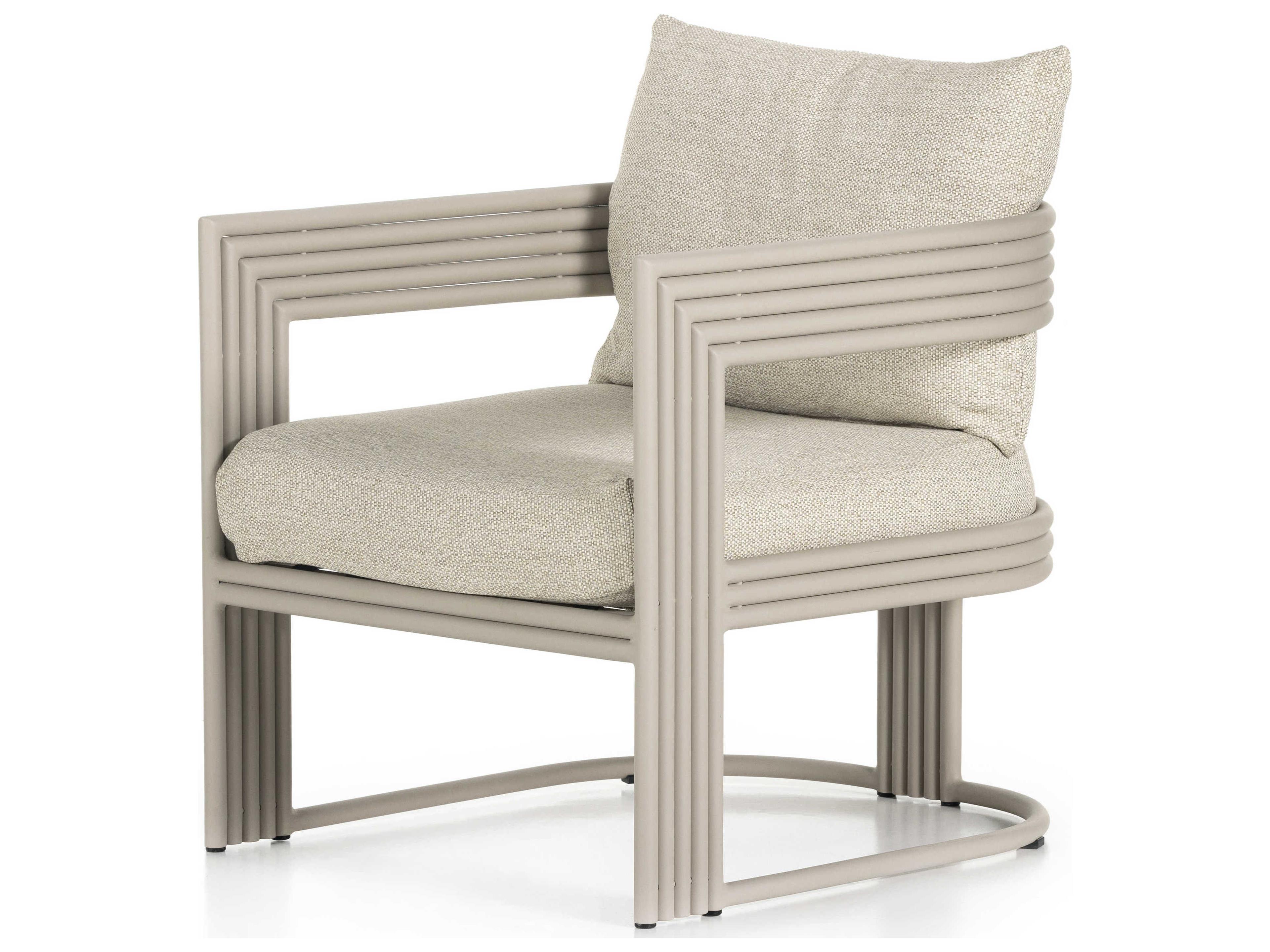 Globetrotter Outdoor Faye Sand / Dove Taupe Aluminum Cushion Lounge Chair