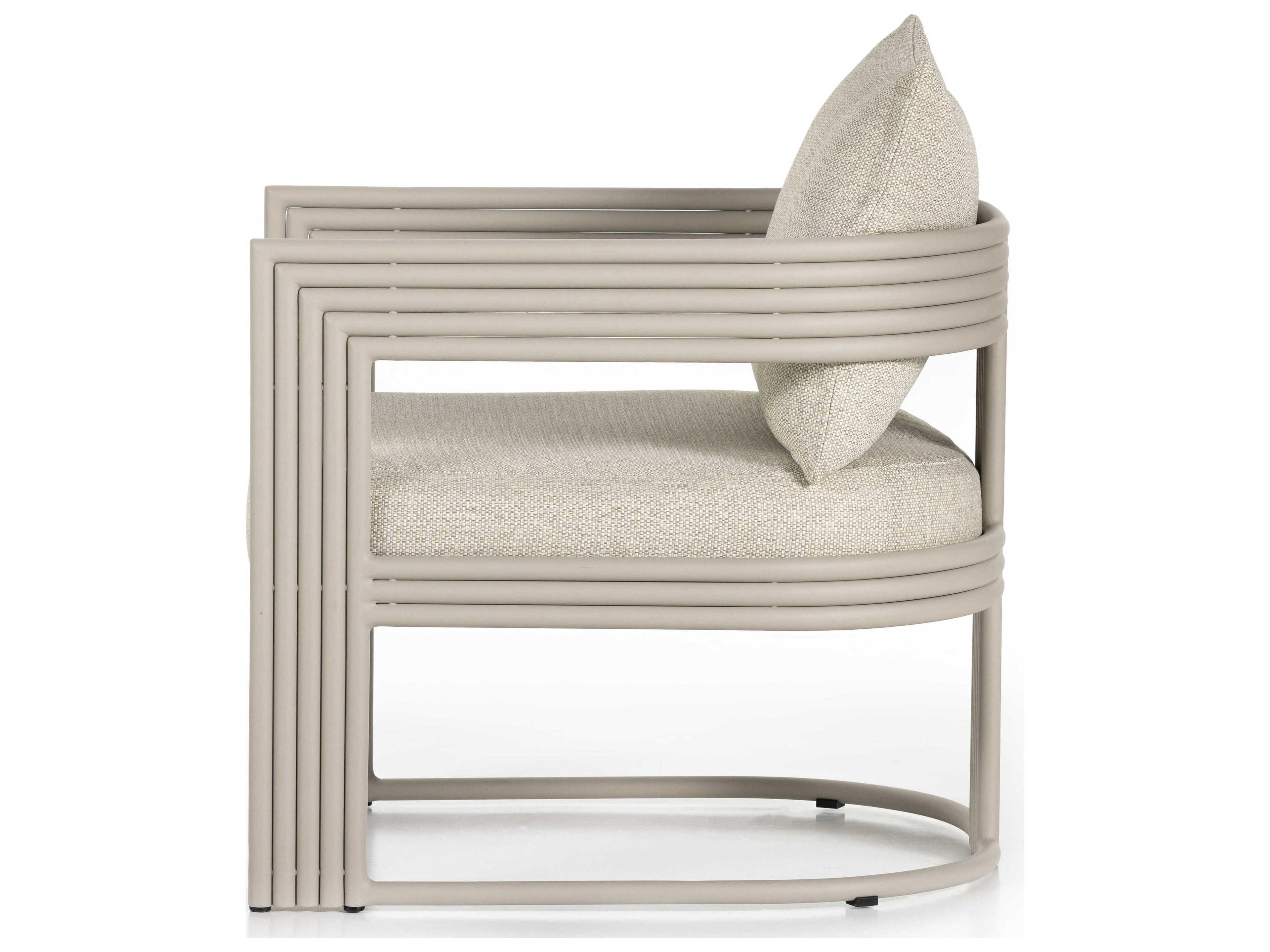 Luxecor Globetrotter Outdoor Faye Sand / Dove Taupe Aluminum Cushion Lounge Chair