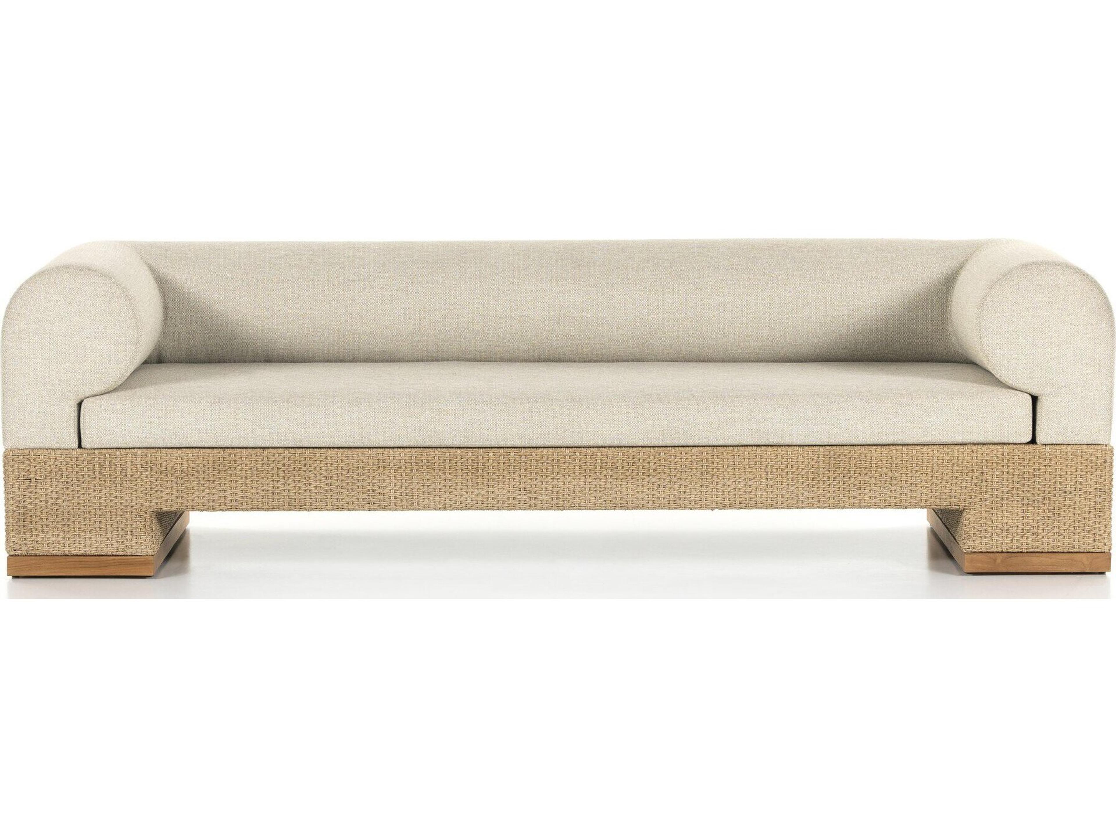 Luxecor Globetrotter Outdoor Natural Teak / Hyacinth Sofa with Faye Sand Cushion