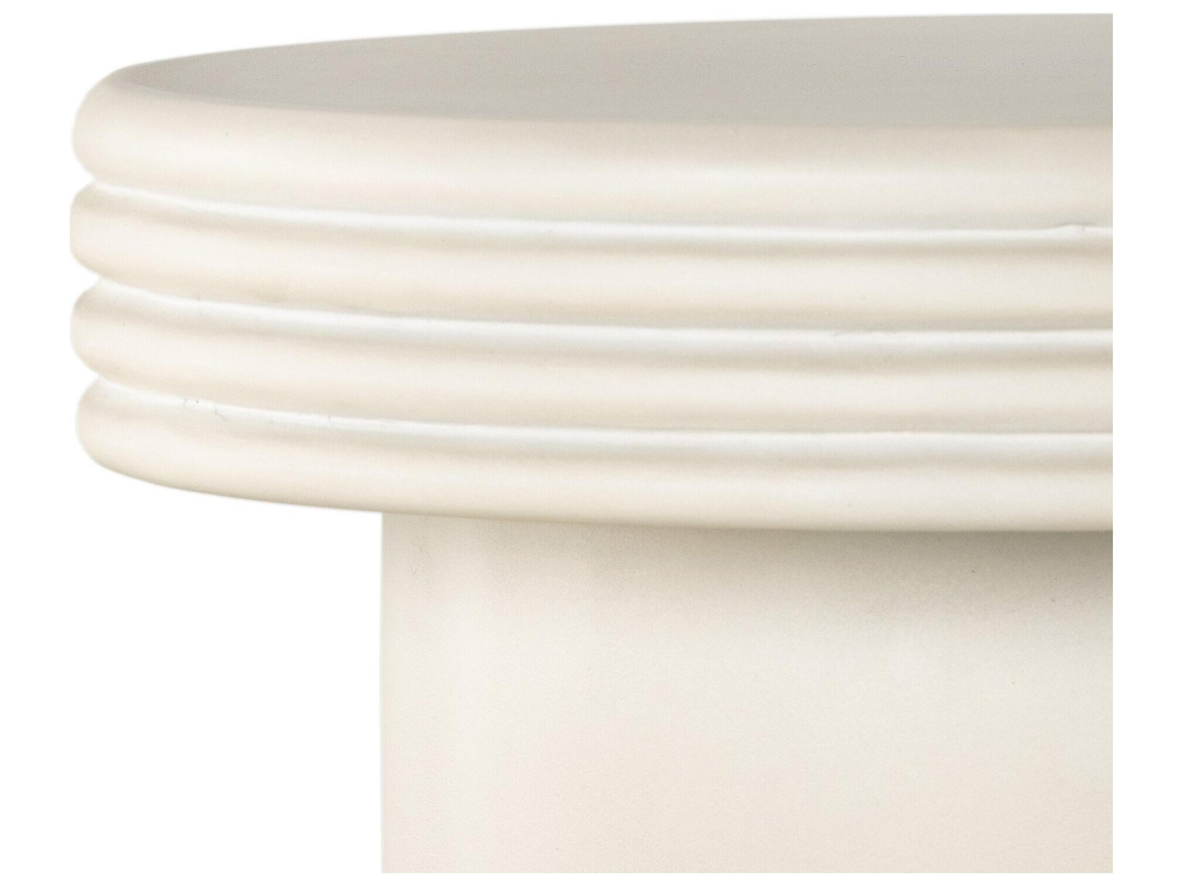 Four Hands Outdoor Thayer White Concrete Round End Table
