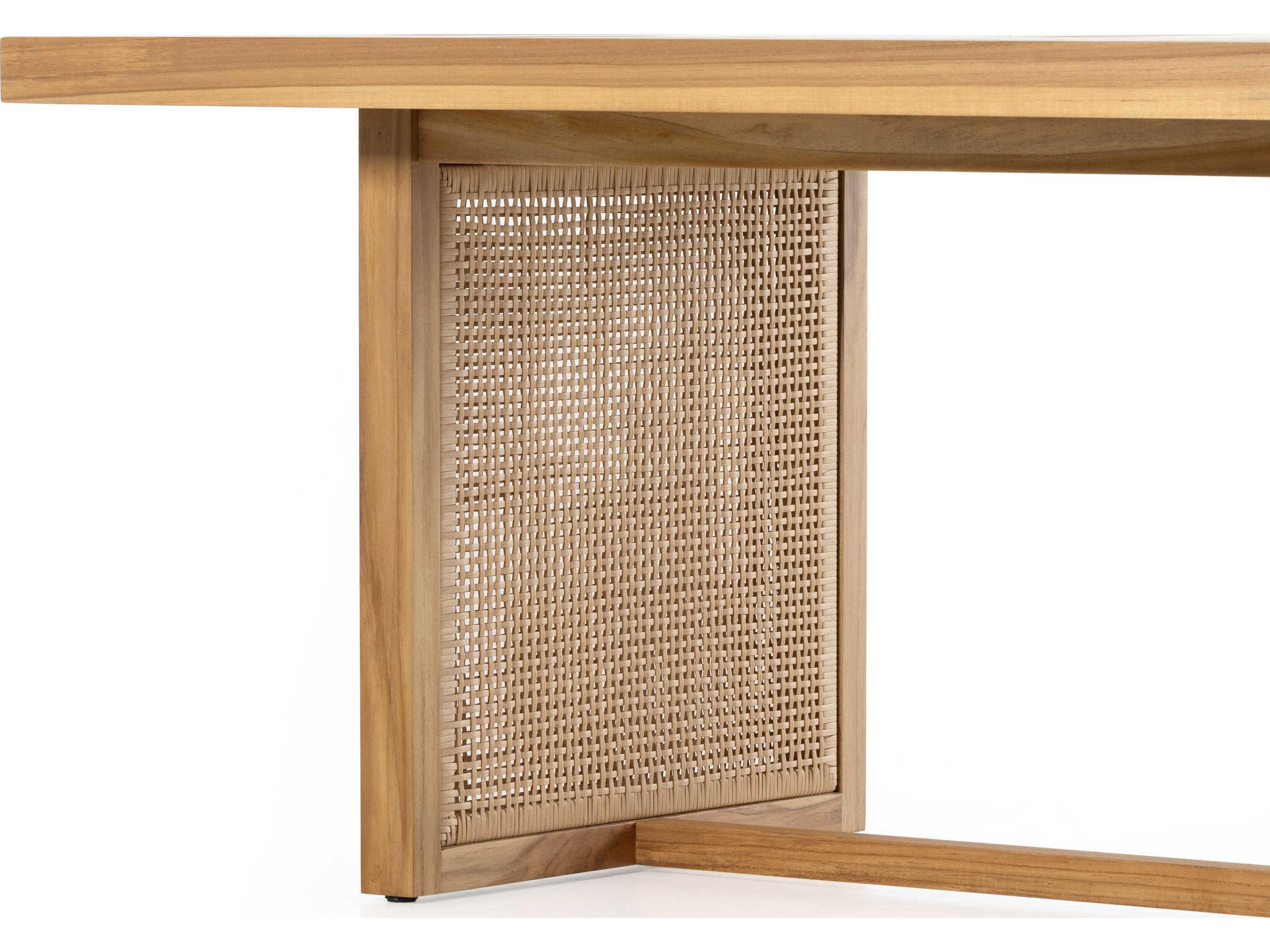 Luxecor Globetrotter Outdoor Natural Teak / Faux Rattan Rectangular Dining Table