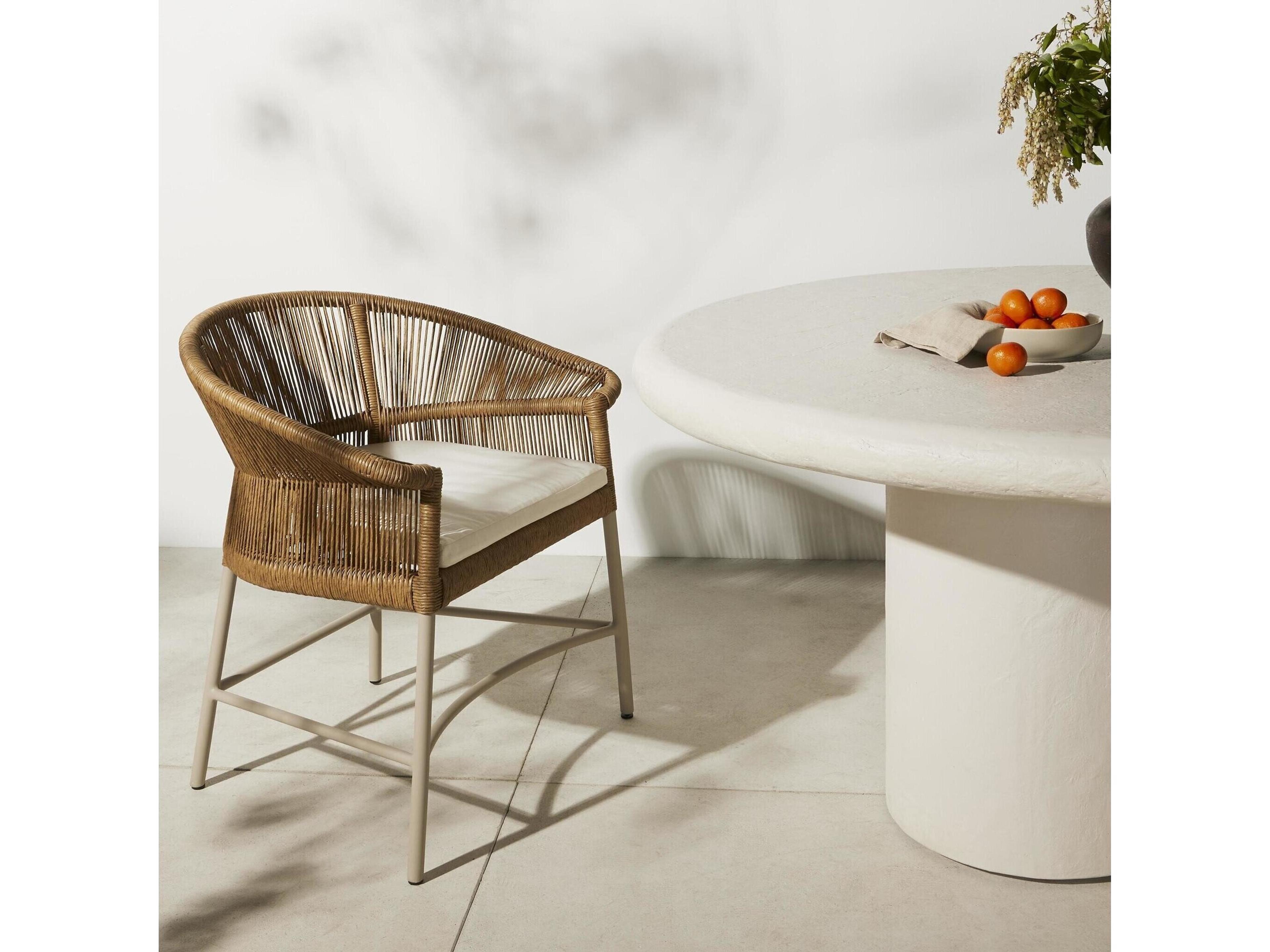 Four Hands Outdoor Grass Roots Portia  Dining Bench - Tanned Weave