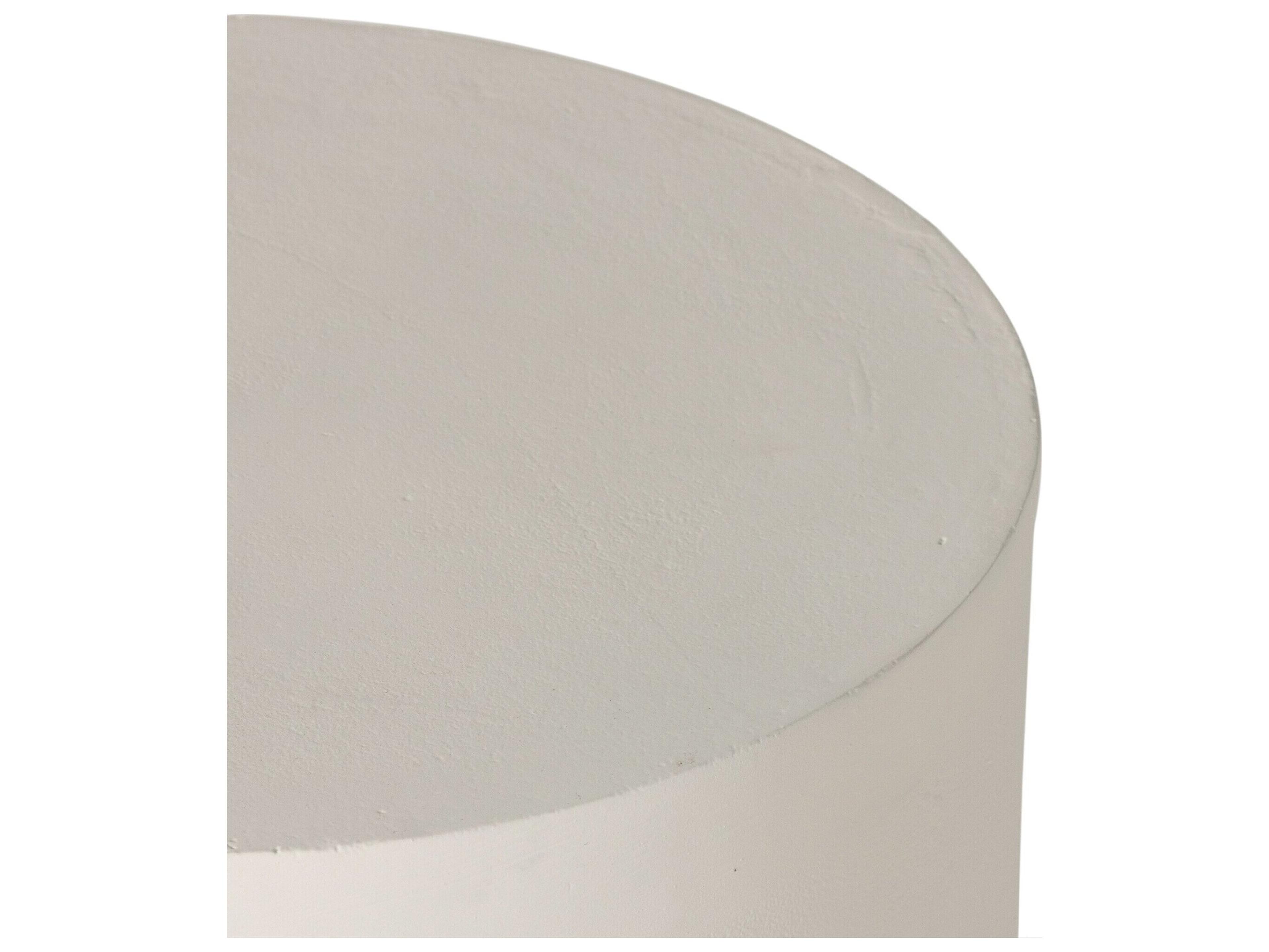 Luxecor Globetrotter Outdoor Matte White Cast Aluminum Round End Table