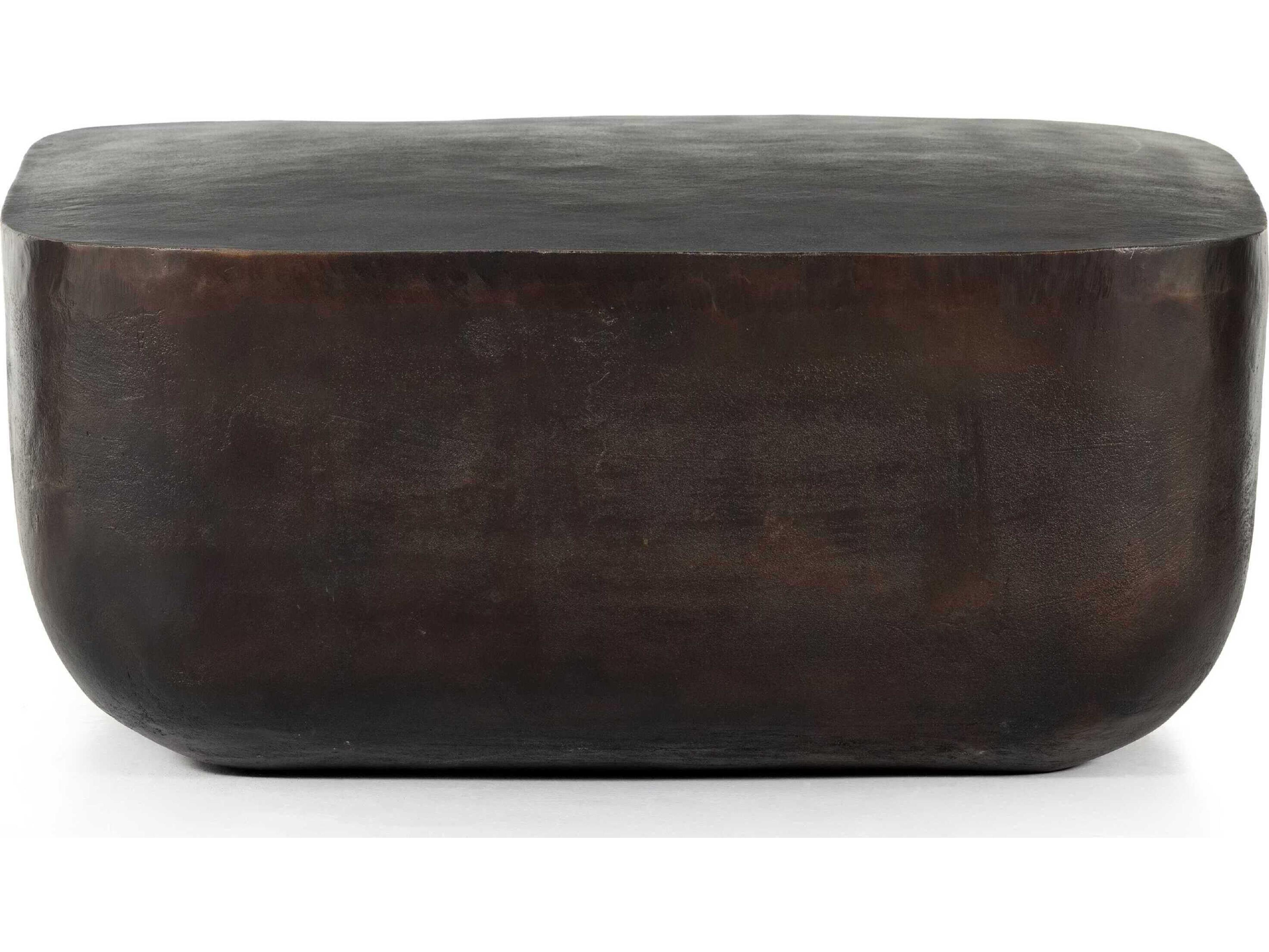 Luxecor Globetrotter Outdoor Antique Rust Aluminum Square Coffee Table