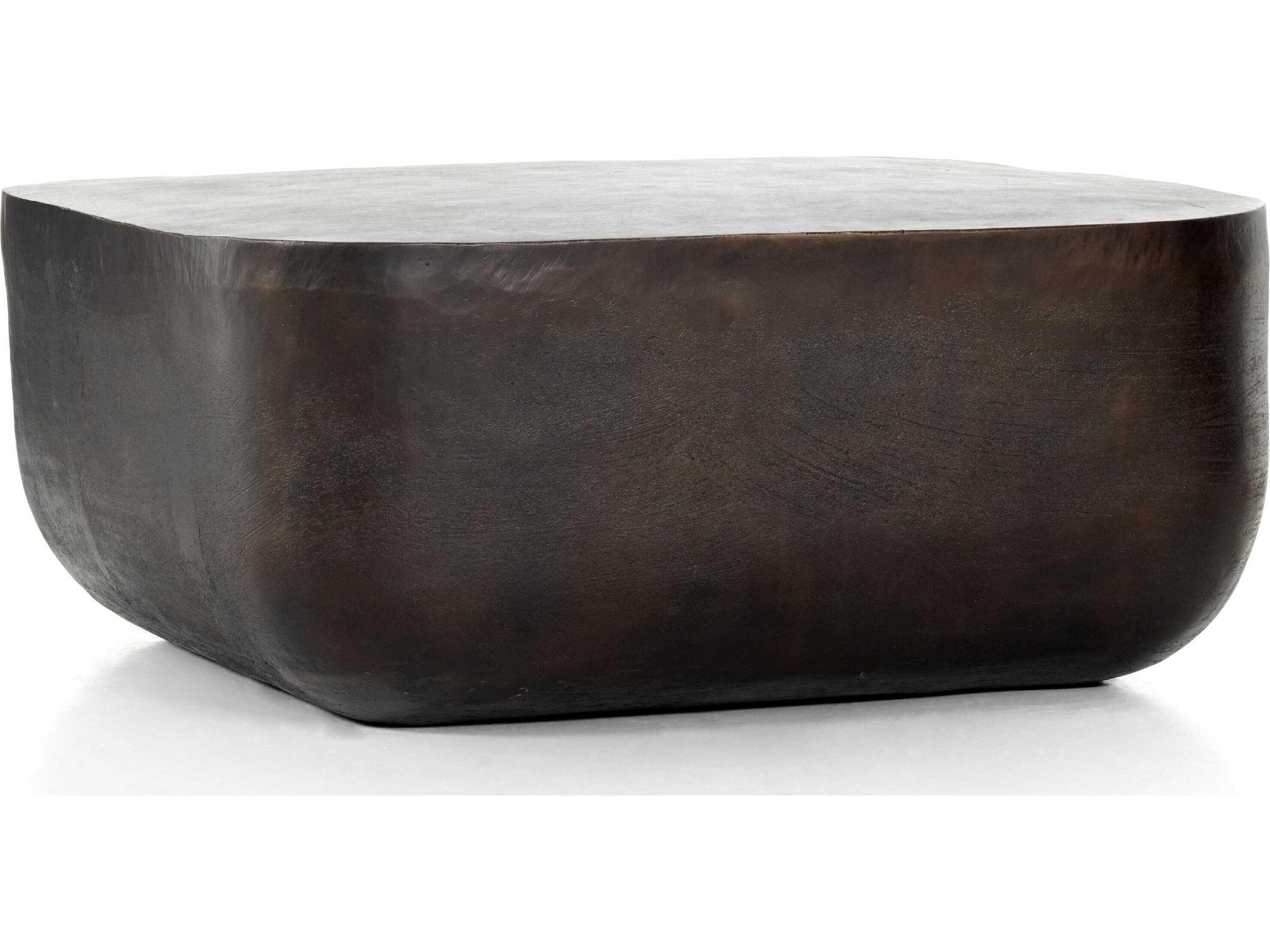 Luxecor Globetrotter Outdoor Antique Rust Aluminum Square Coffee Table