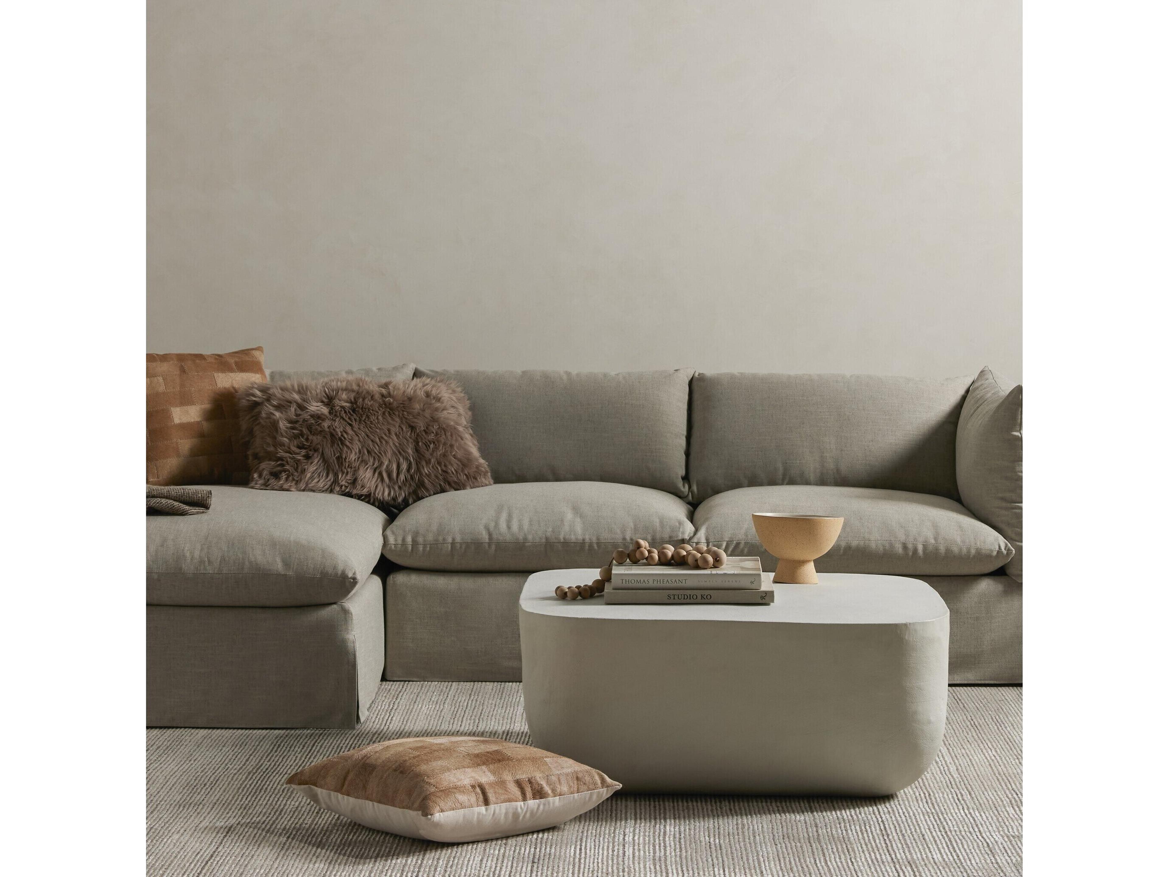 Four Hands Outdoor Solano Joss  Sofa-106-Natural Teak