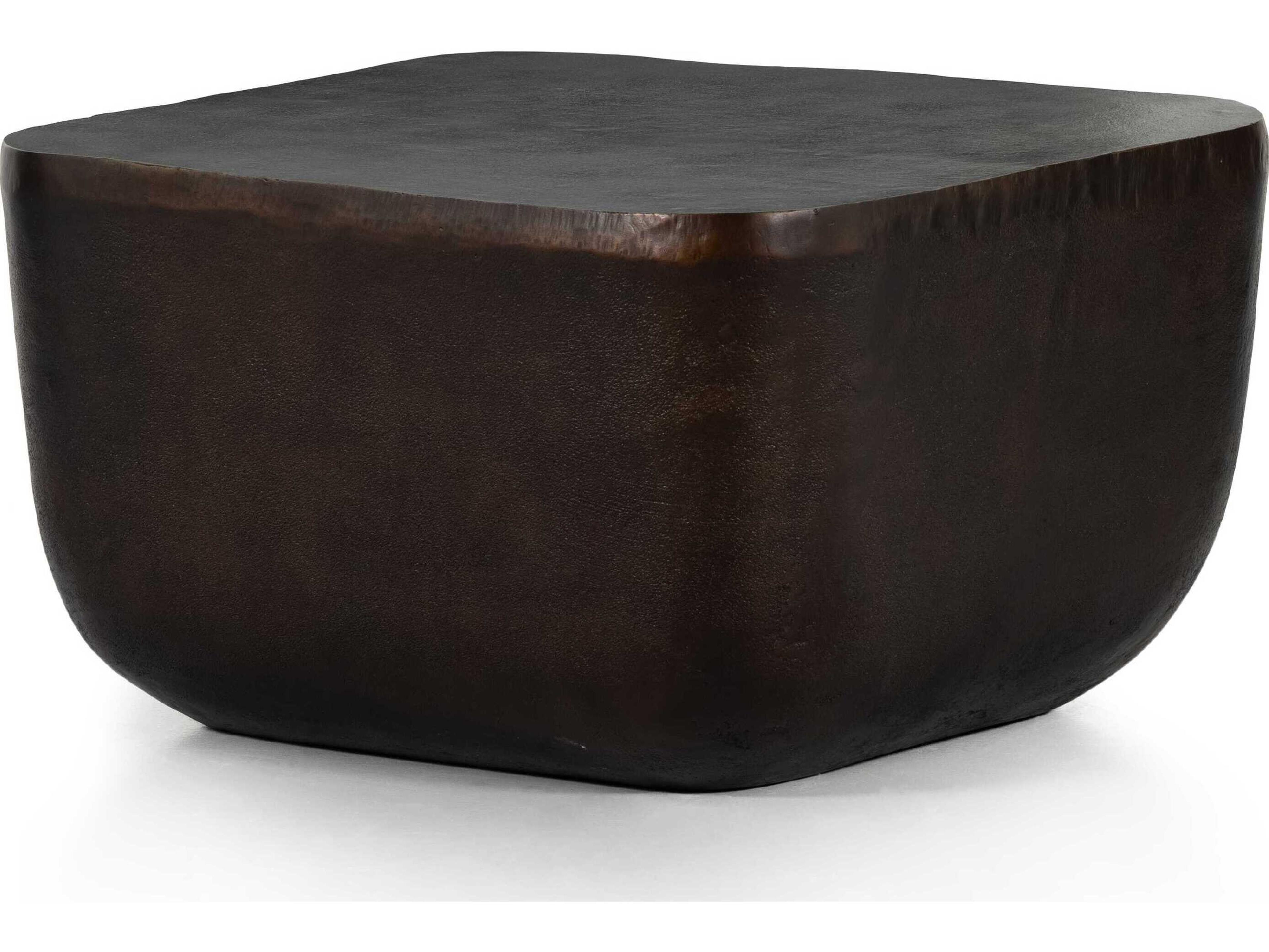 Globetrotter Outdoor Antique Rust Aluminum Square End Table