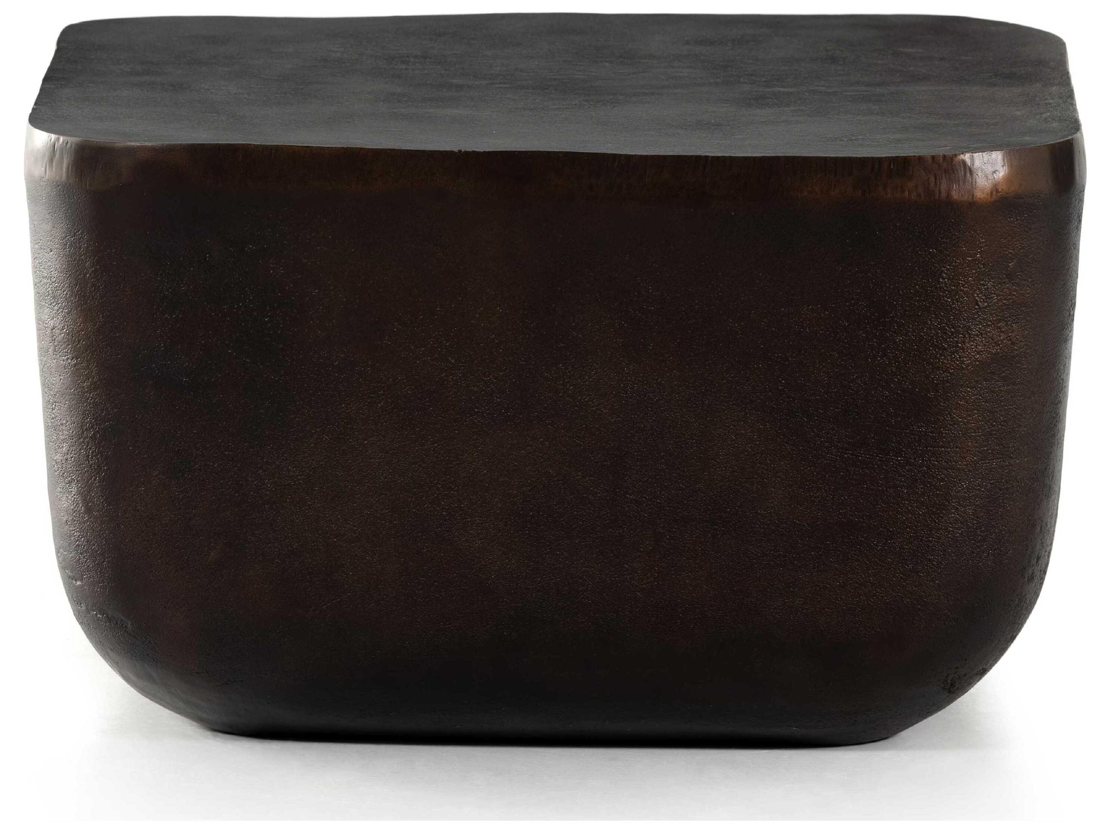 Luxecor Globetrotter Outdoor Antique Rust Aluminum Square End Table