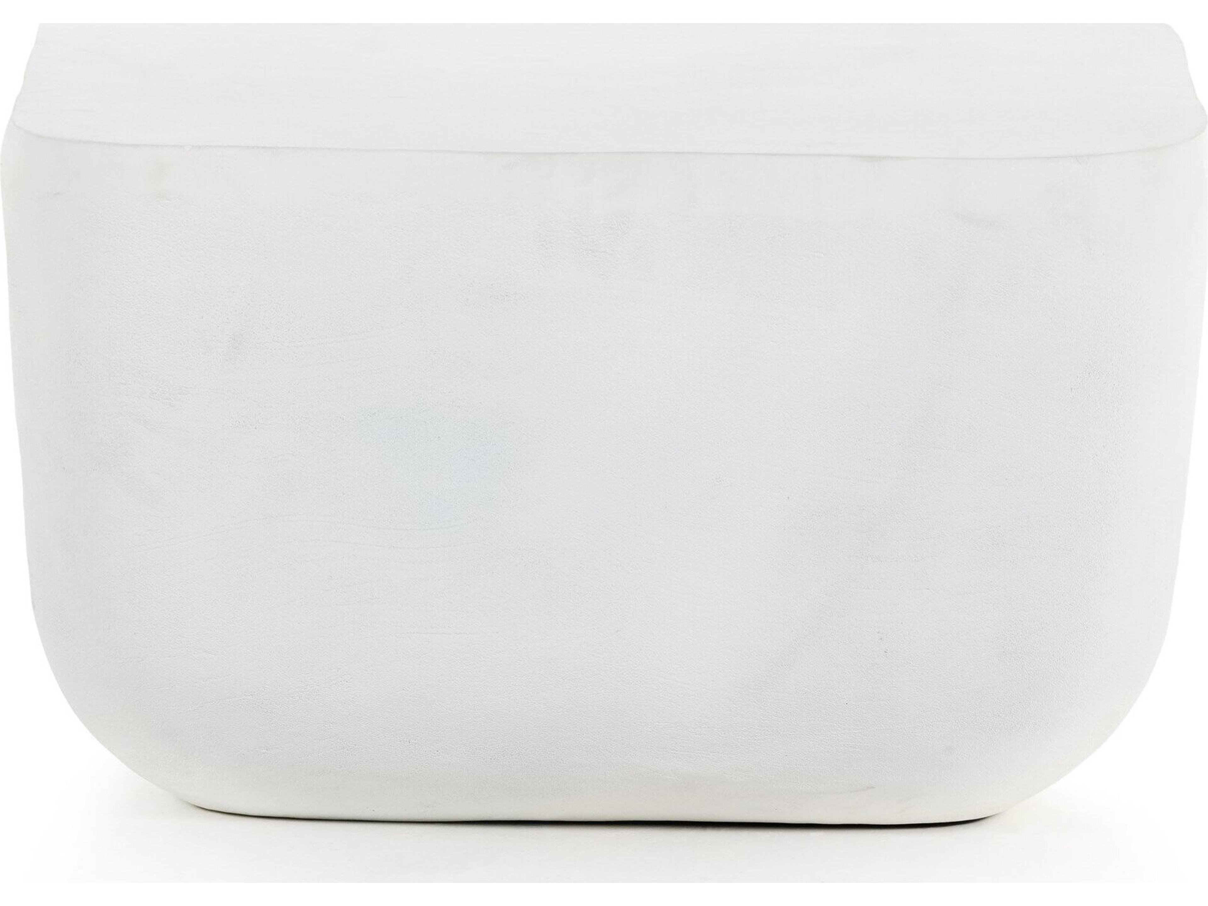 Luxecor Globetrotter Outdoor Matte White Cast Aluminum Square End Table