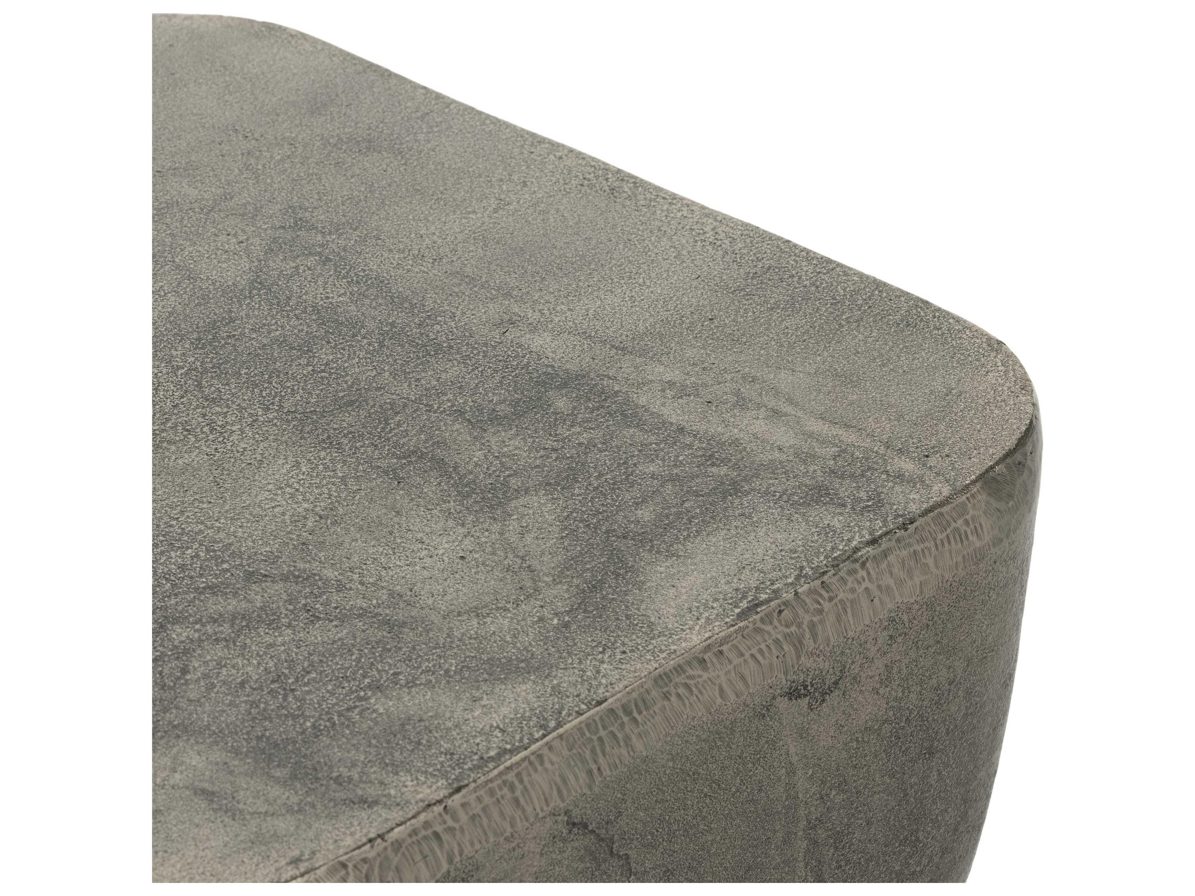 Luxecor Globetrotter Outdoor Raw Antique Nickel Aluminum Square End Table