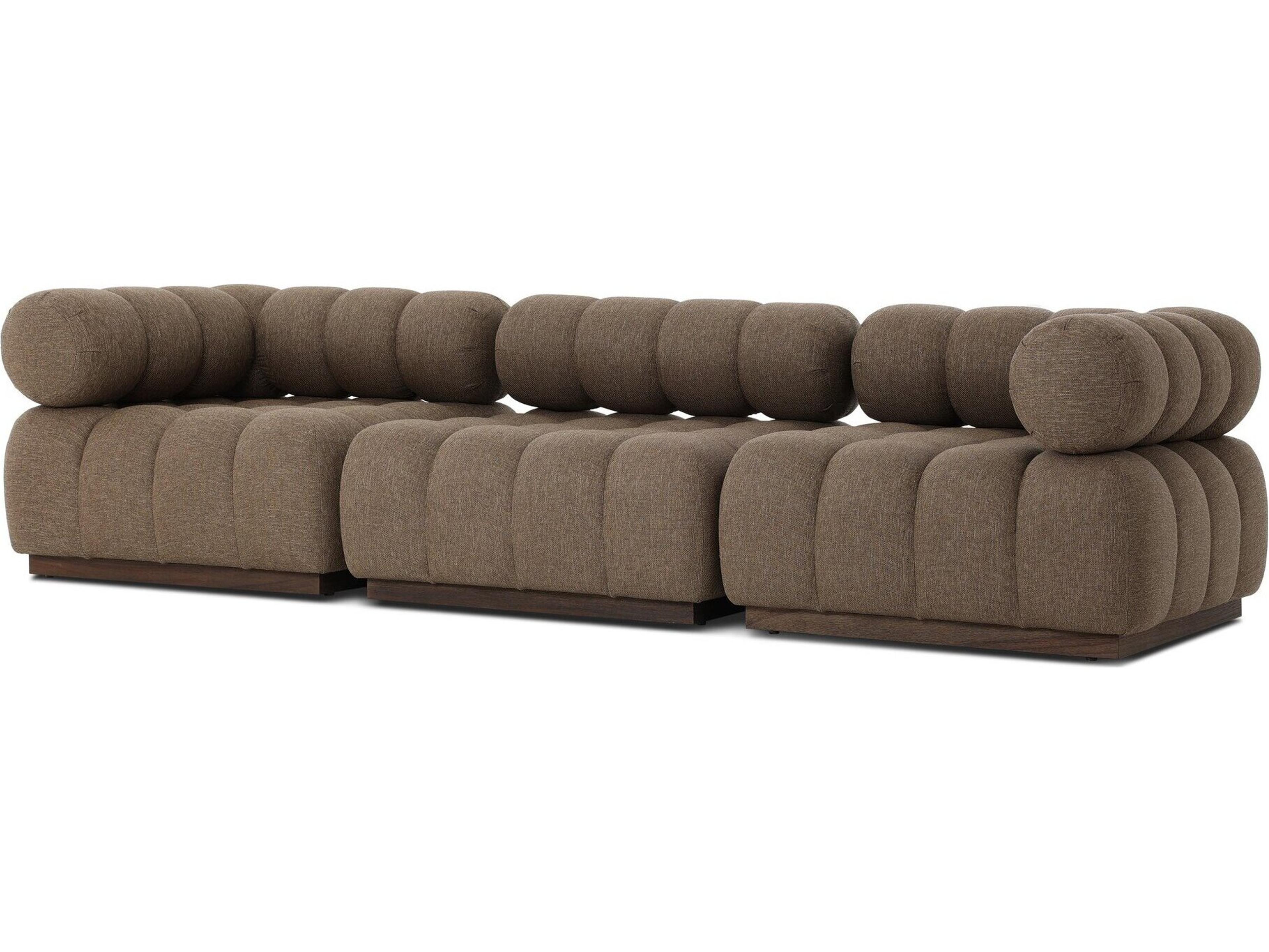 Solano Ellor Brown Fabric Cushion Sofa