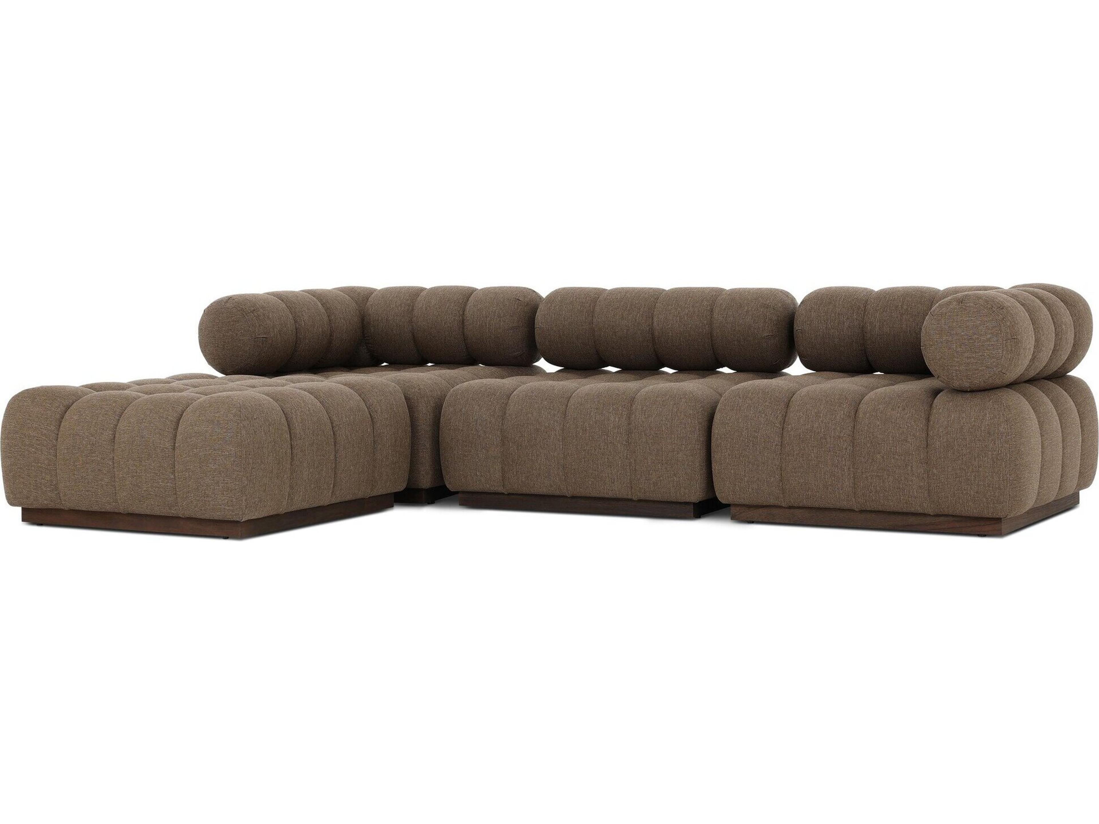 Solano Ellor Brown Fabric Cushion Sofa