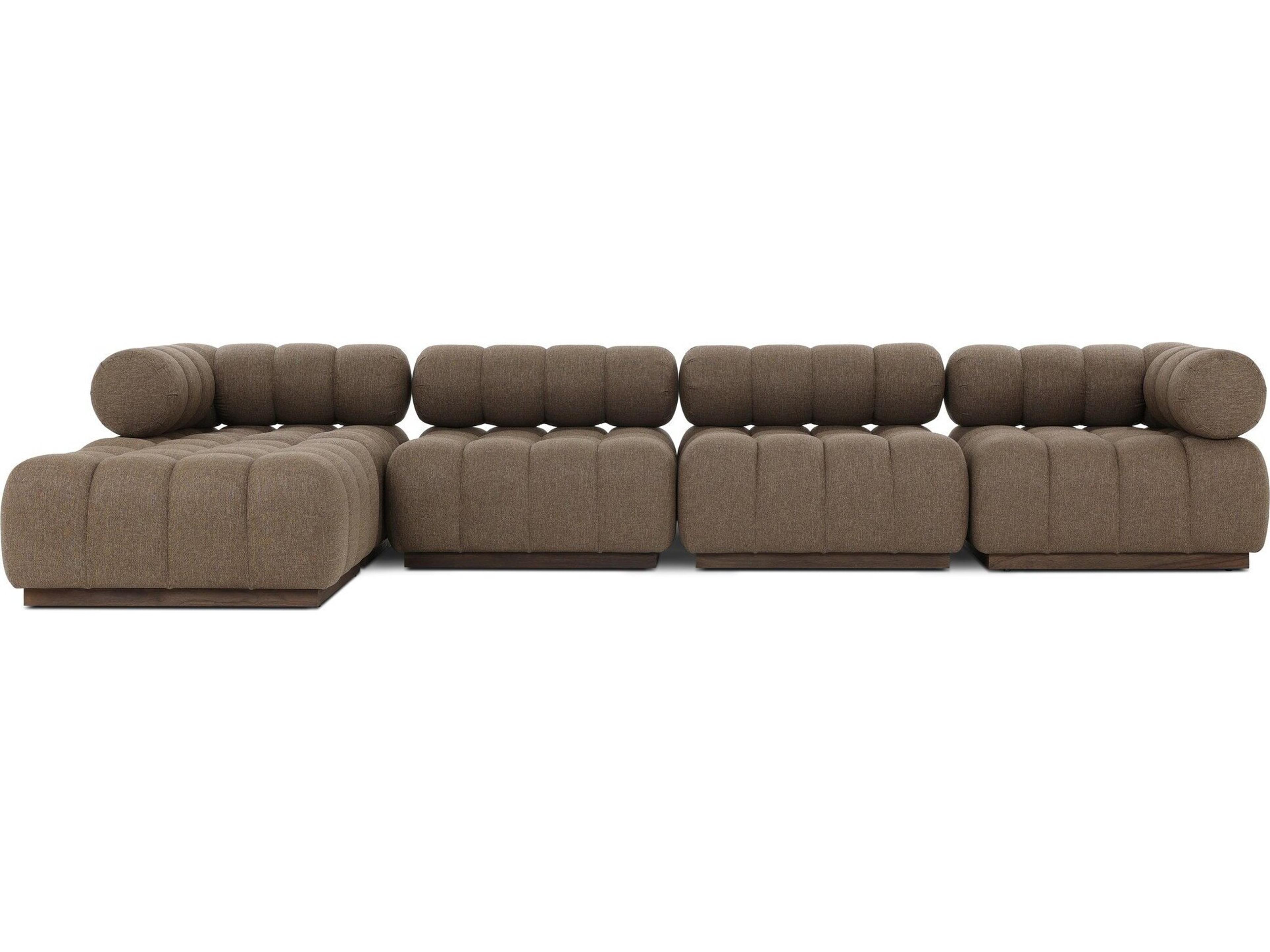 Four Hands Outdoor Solano Ellor Brown Fabric Cushion Sofa