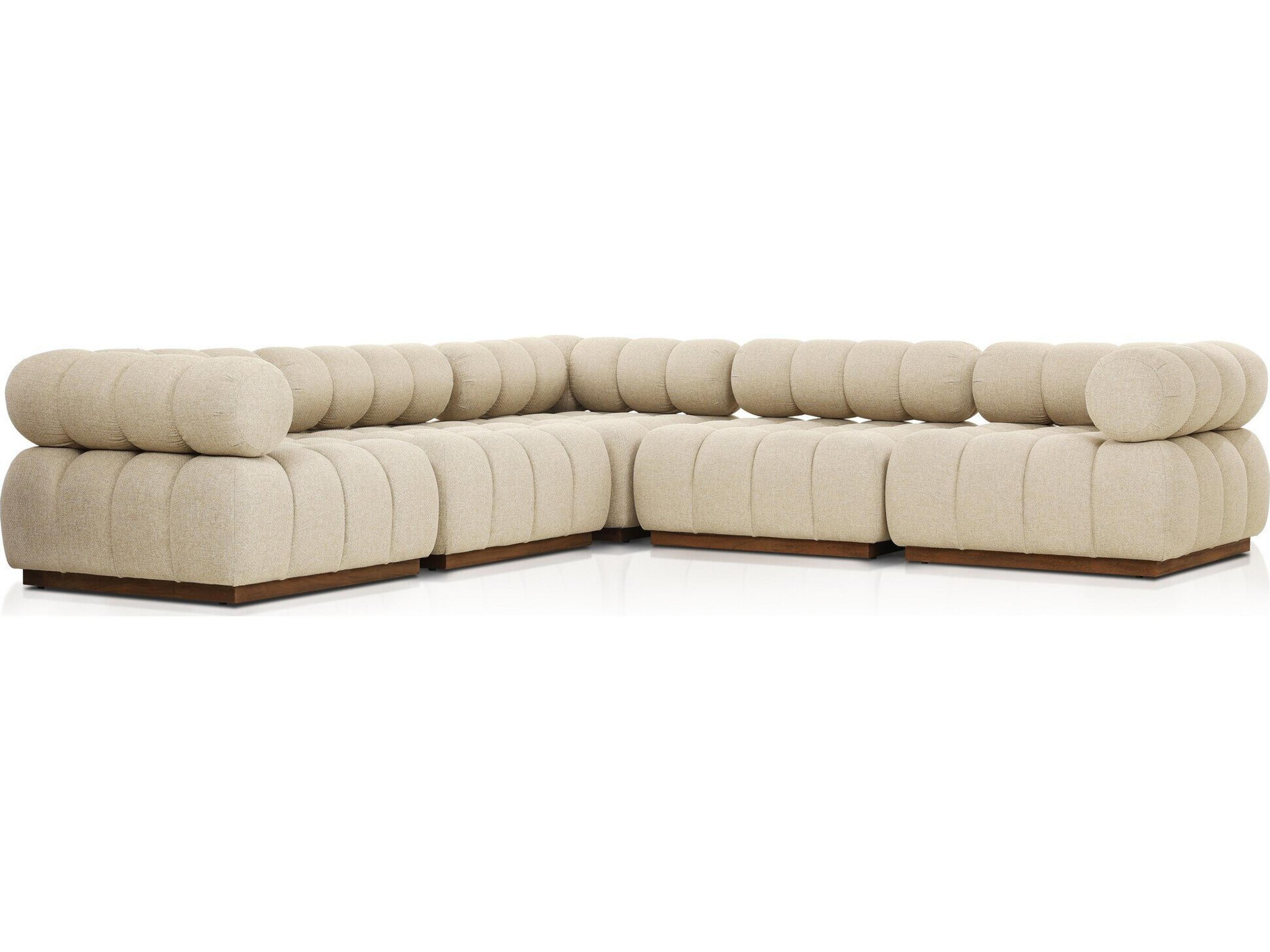 Solano Hayes Cream Fabric Cushion Sofa