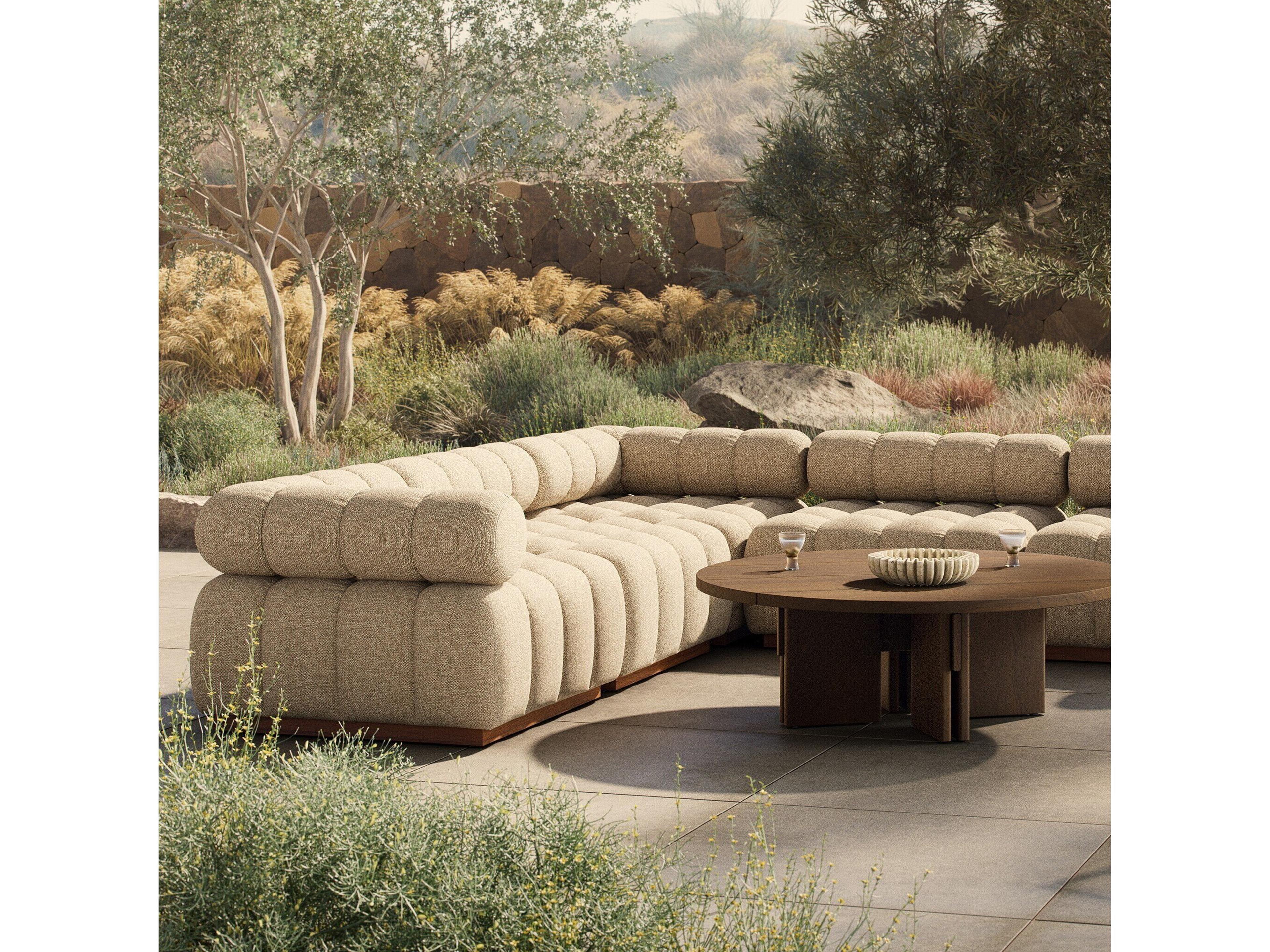 Four Hands Outdoor Solano Hayes Cream Fabric Cushion Sofa