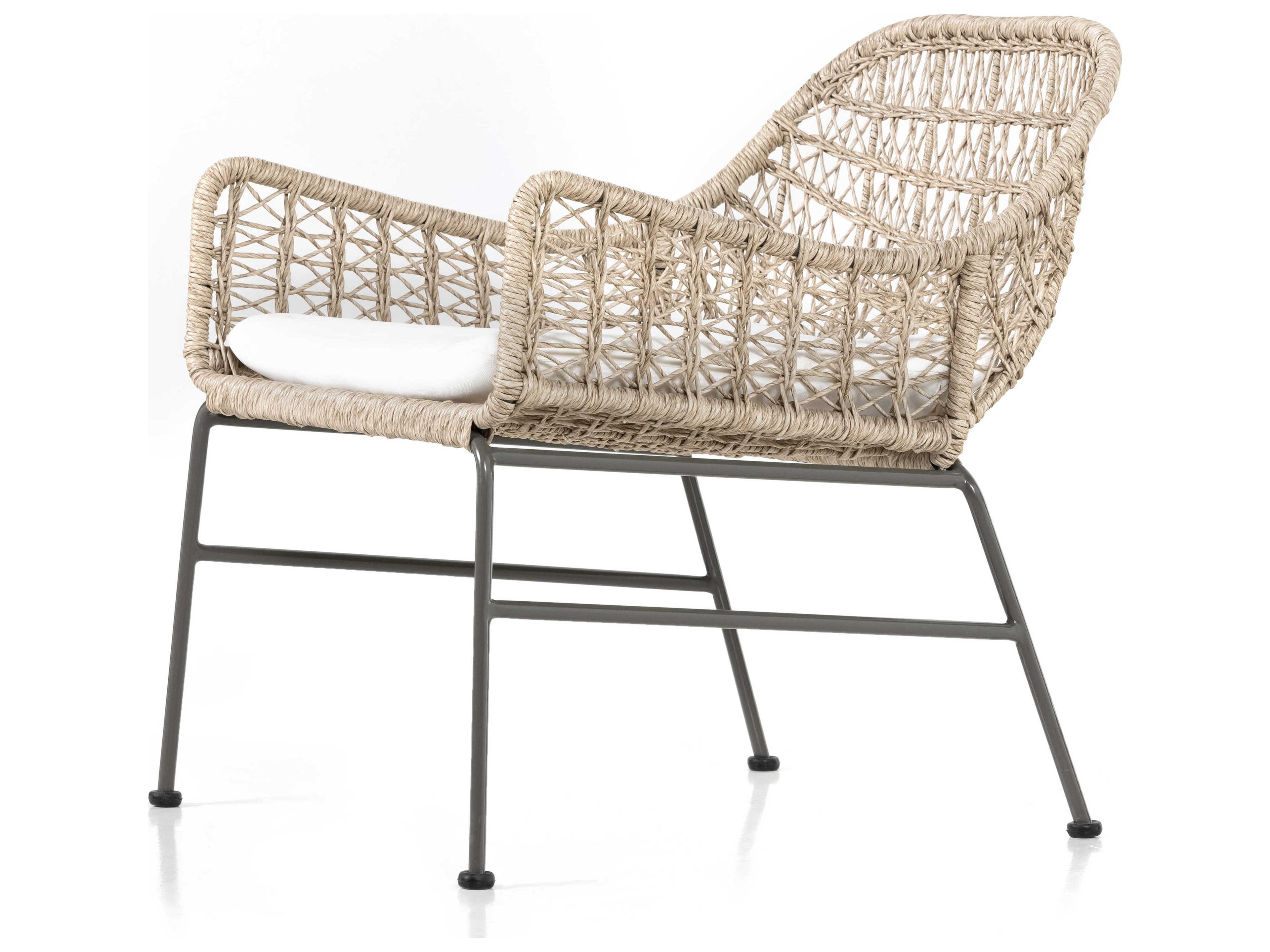 Luxecor Globetrotter Outdoor Bronze / Vintage White Wrought Iron Lounge Chair with Stinson Cushion