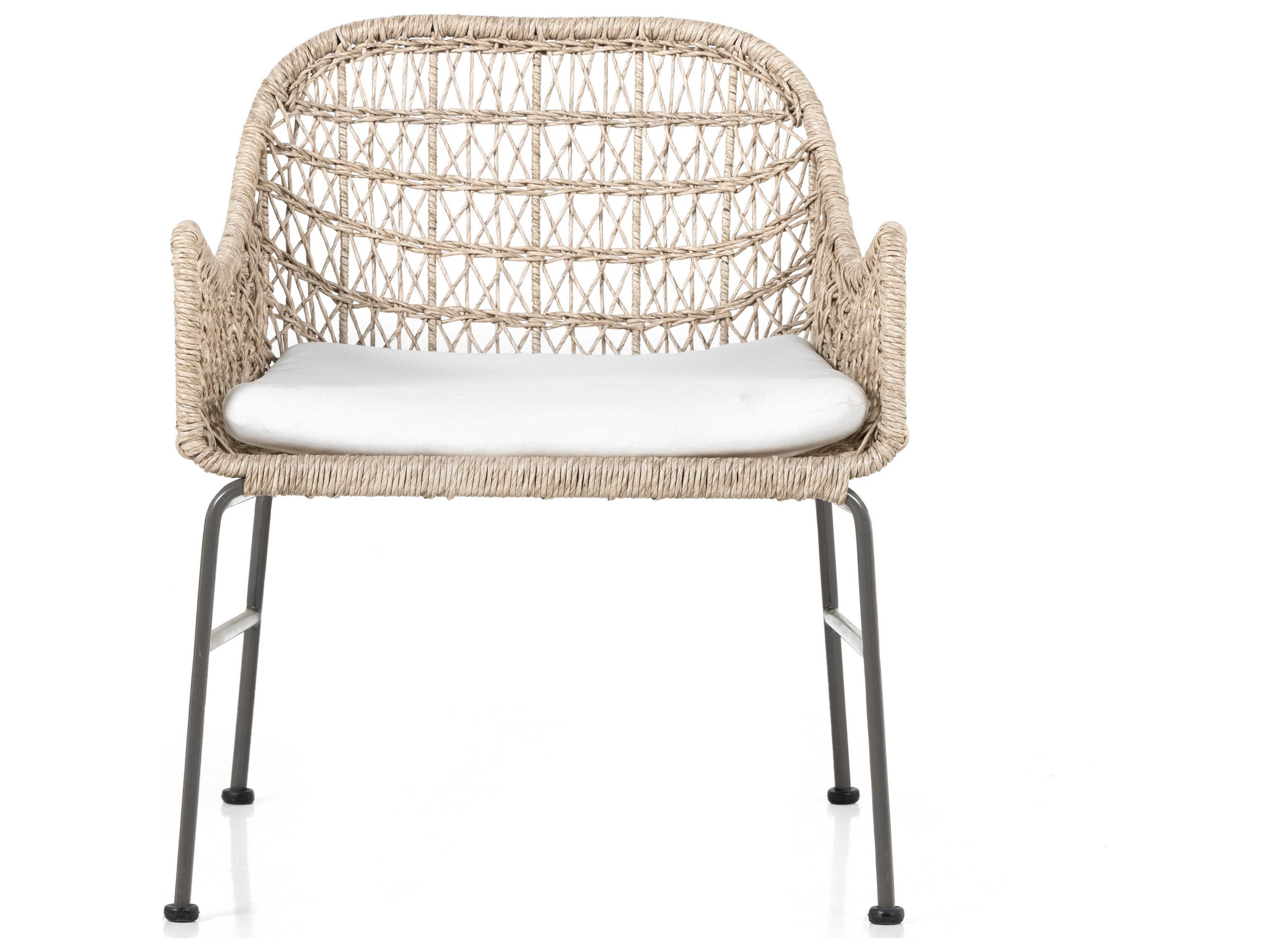 Luxecor Globetrotter Outdoor Bronze / Vintage White Wrought Iron Lounge Chair with Stinson Cushion