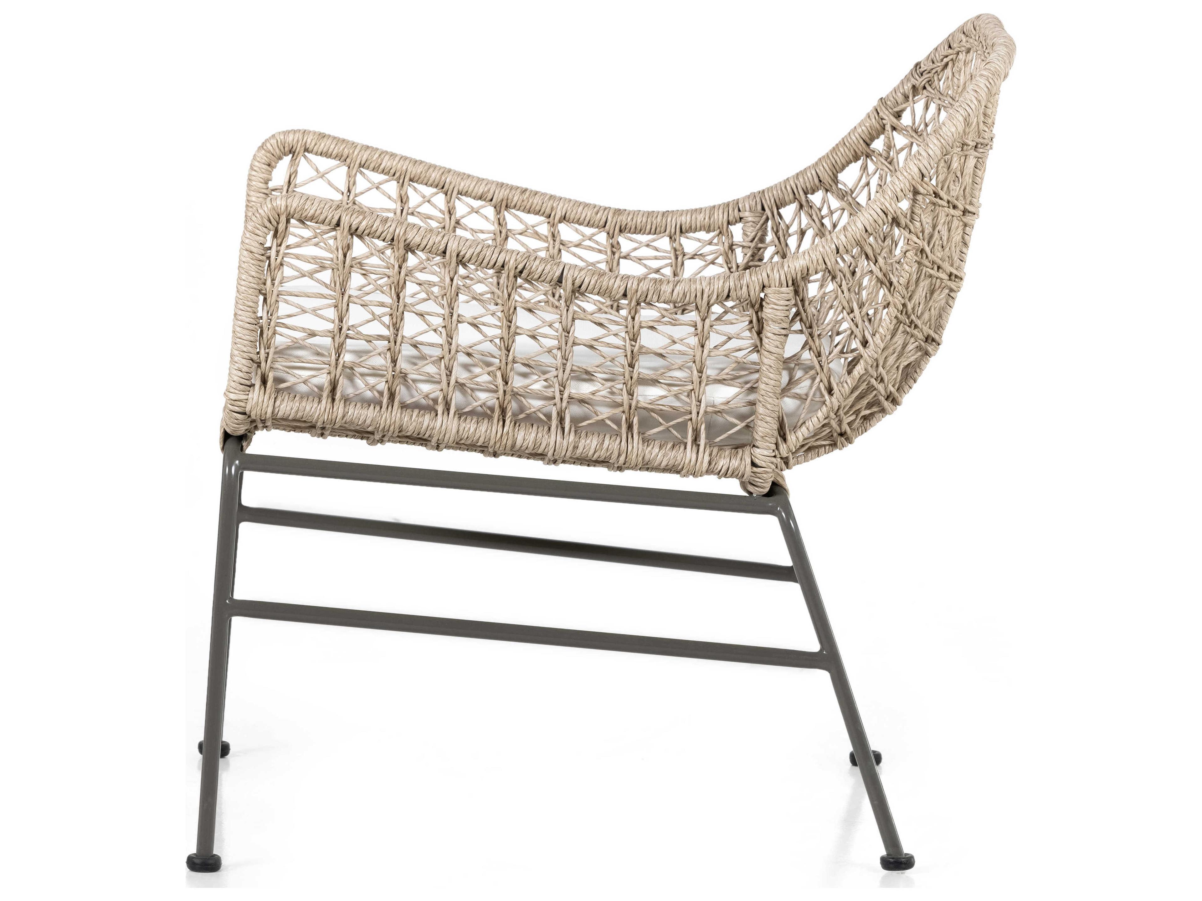 Luxecor Globetrotter Outdoor Bronze / Vintage White Wrought Iron Lounge Chair with Stinson Cushion