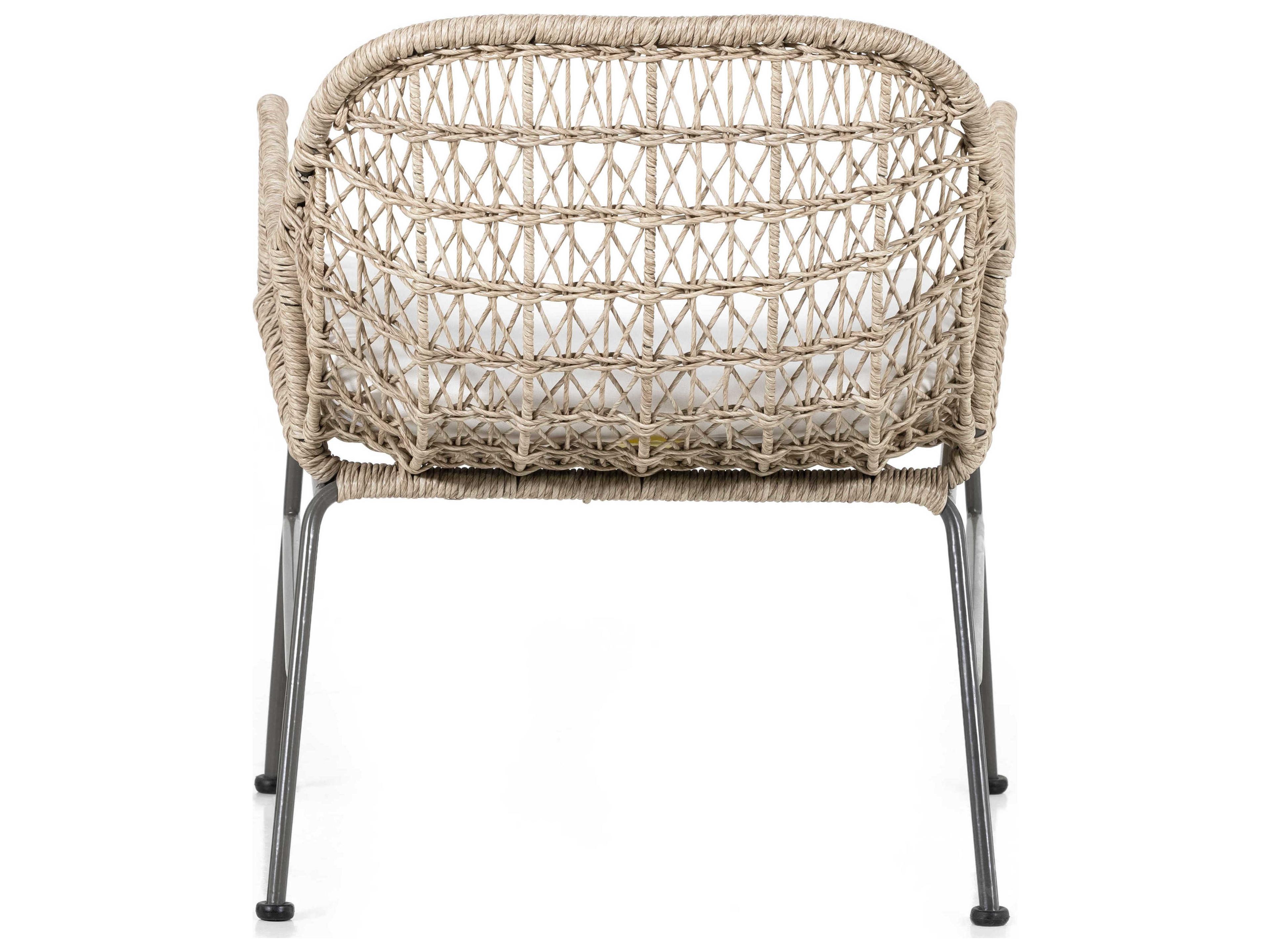 Luxecor Globetrotter Outdoor Bronze / Vintage White Wrought Iron Lounge Chair with Stinson Cushion