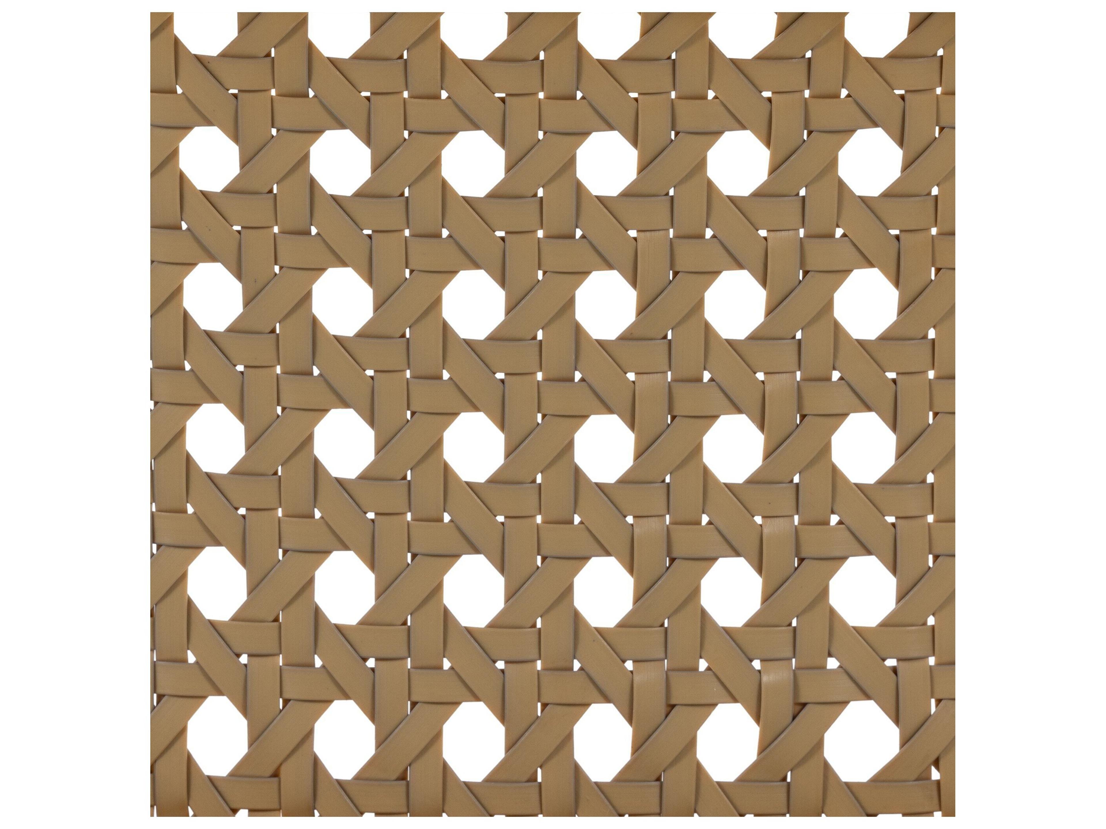 Four Hands Outdoor Grass Roots Natural Teak / Faux Rattan Dining Chair with Stinson White Cushion