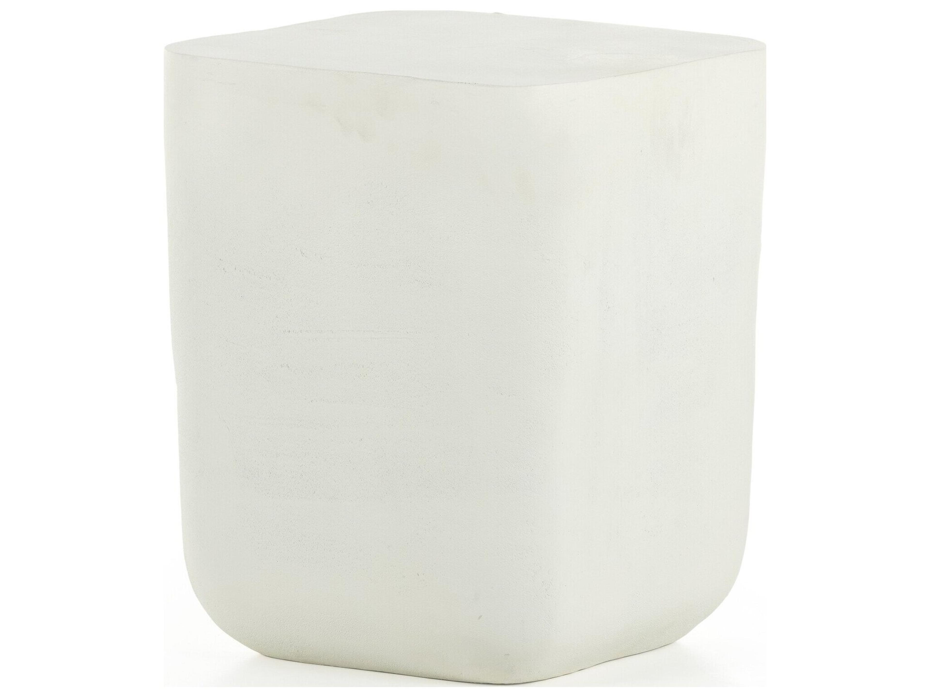 Globetrotter Outdoor Matte White Cast Aluminum Square End Table