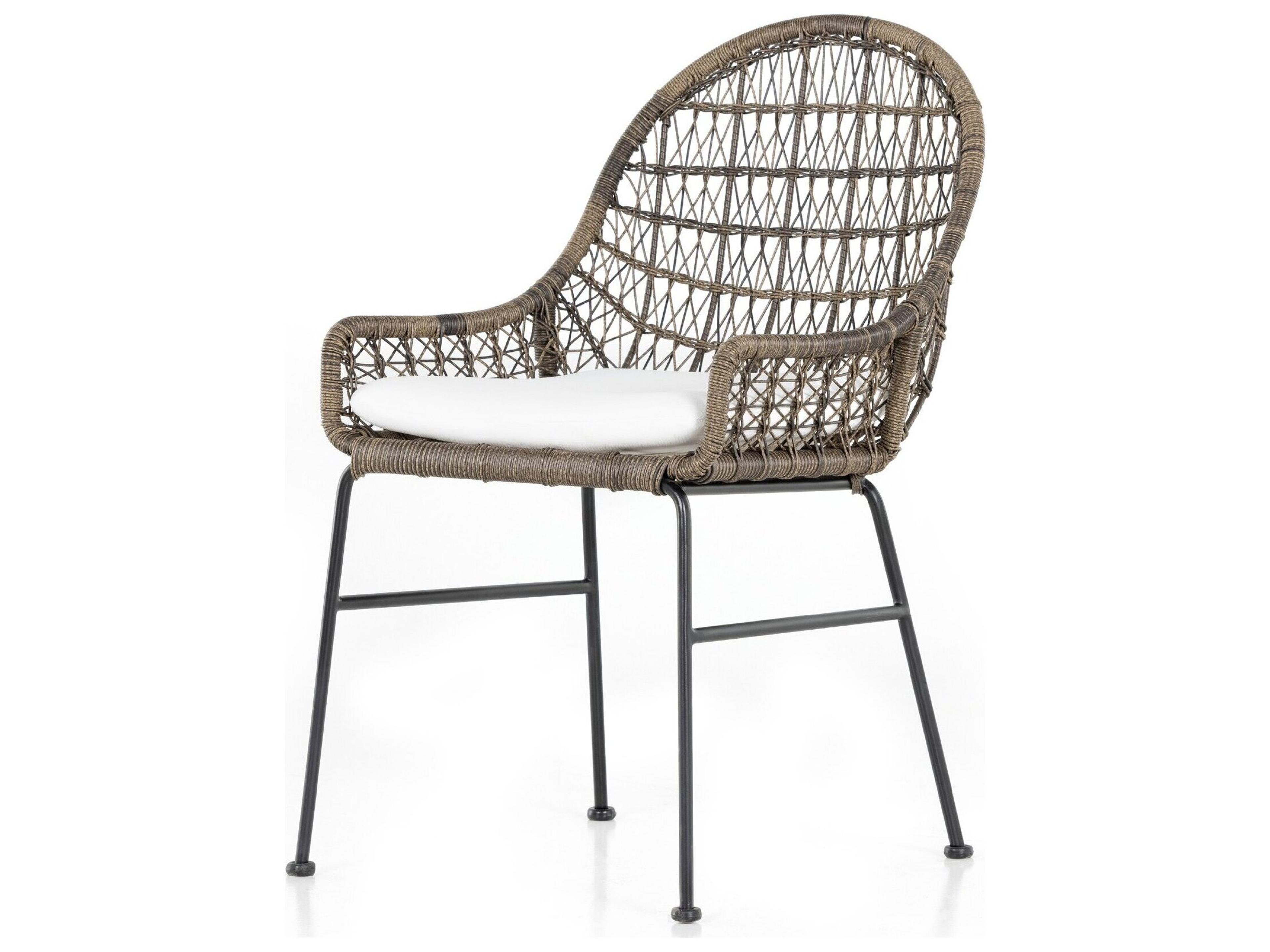 Grass Stinson White Roots Wicker Cushion Dining Chair