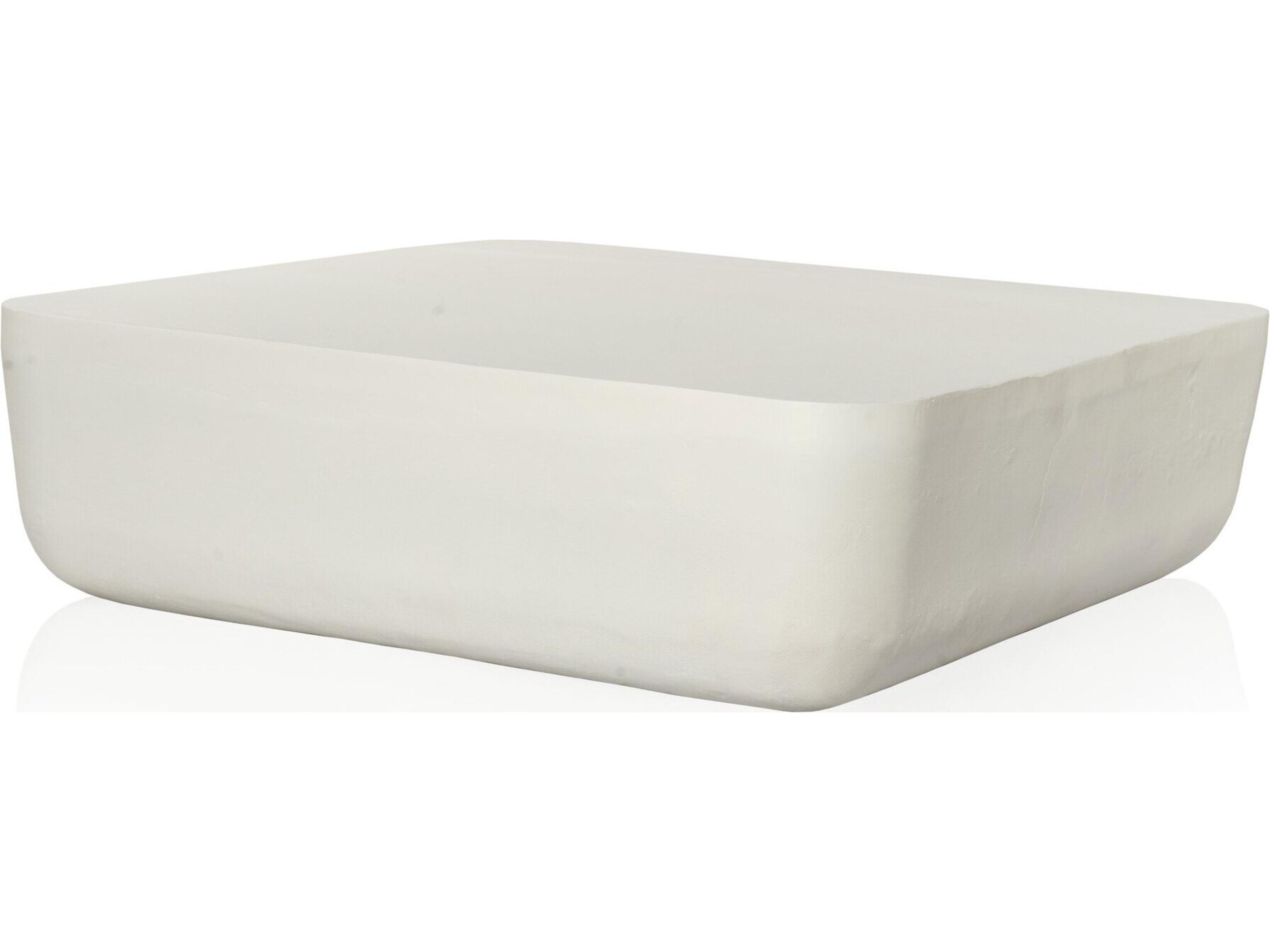 Marlow Matte White Cast Aluminum Square Coffee Table
