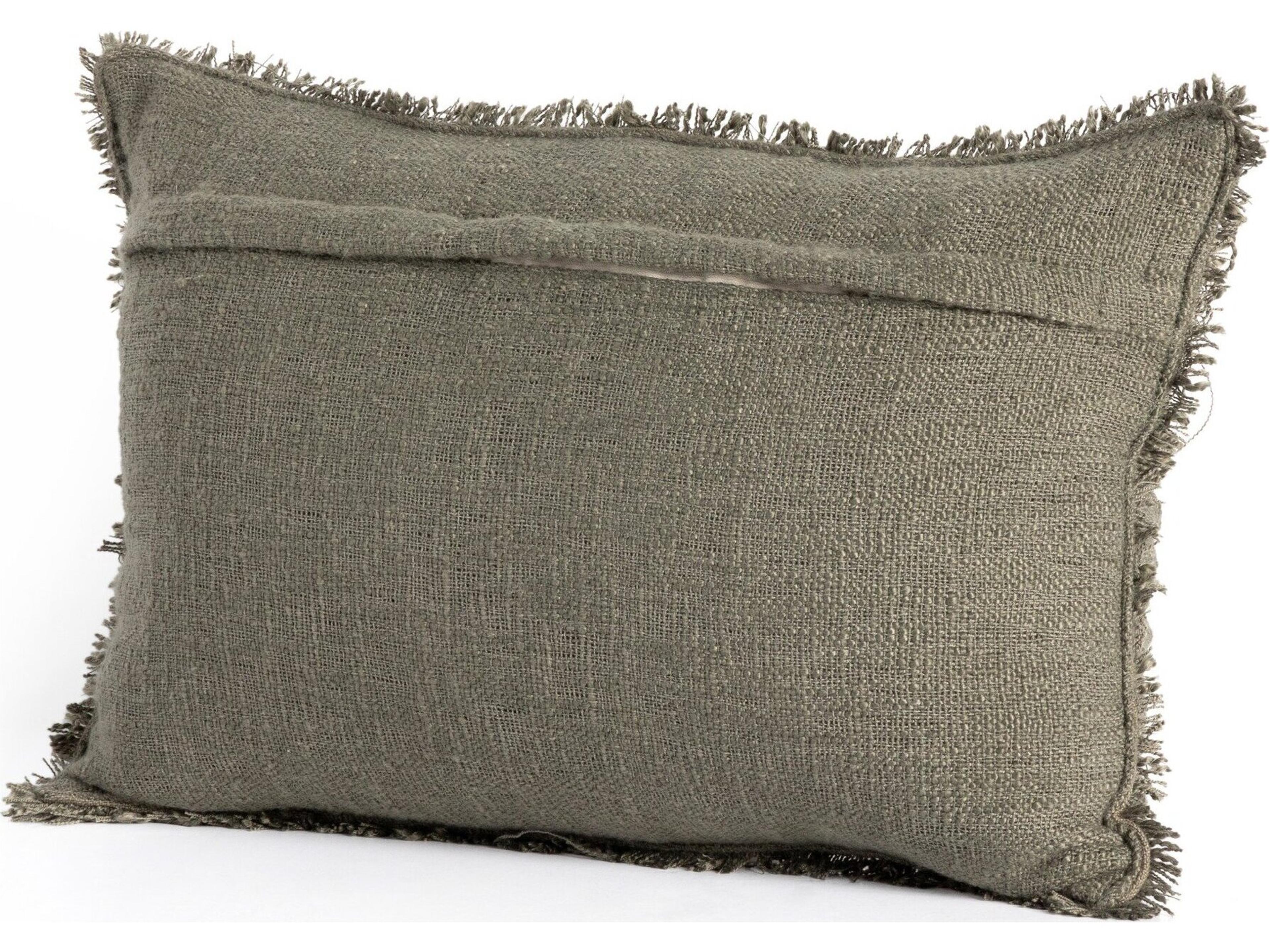 Four Hands Outdoor Willow Textured Olive Pillow