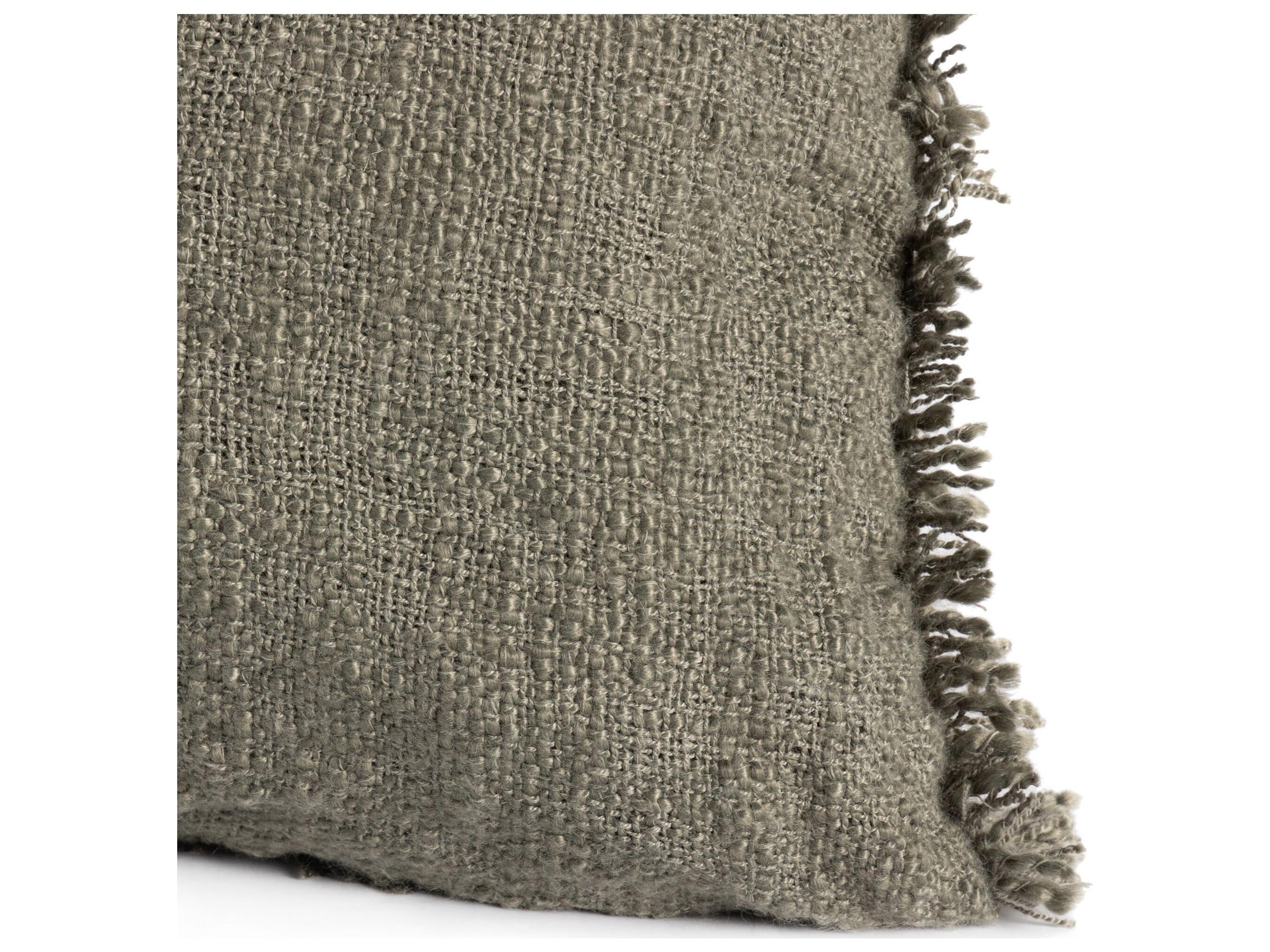 Four Hands Outdoor Willow Textured Olive Pillow