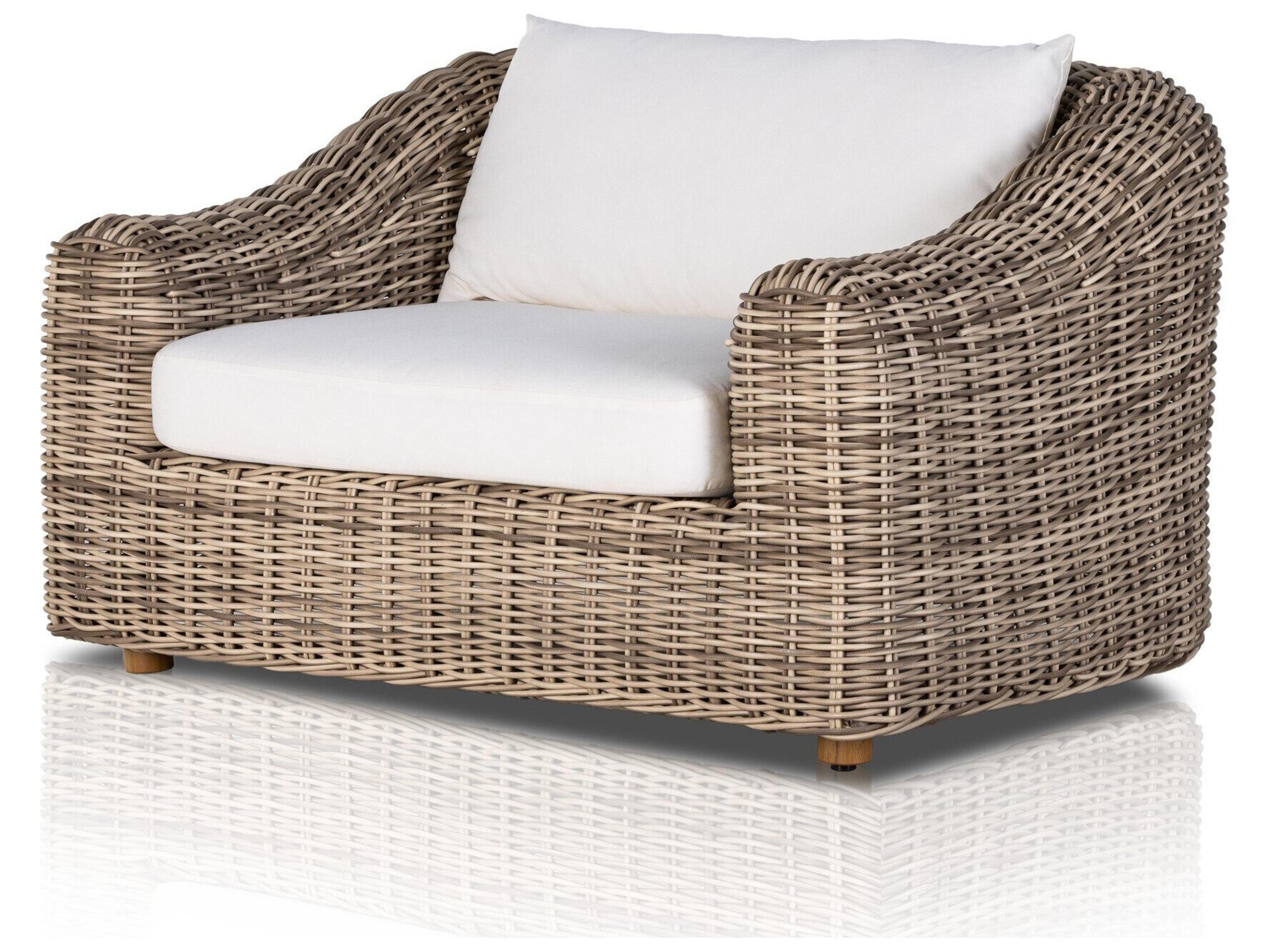 Pembrook Venao Ivory / Natural Teak / Chunky Sand Woven Lounge Chair