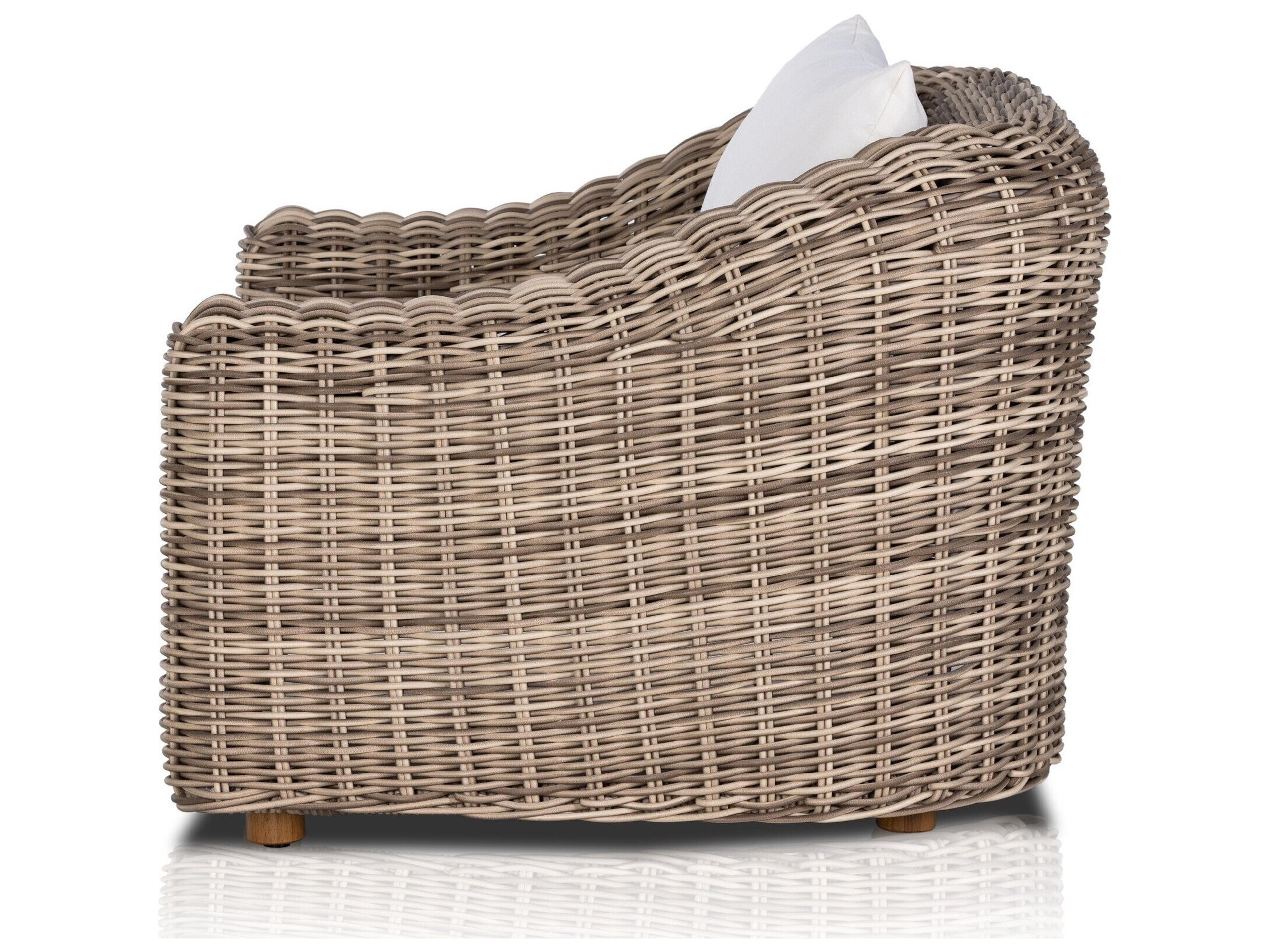 Four Hands Outdoor Pembrook Venao Ivory / Natural Teak / Chunky Sand Woven Lounge Chair