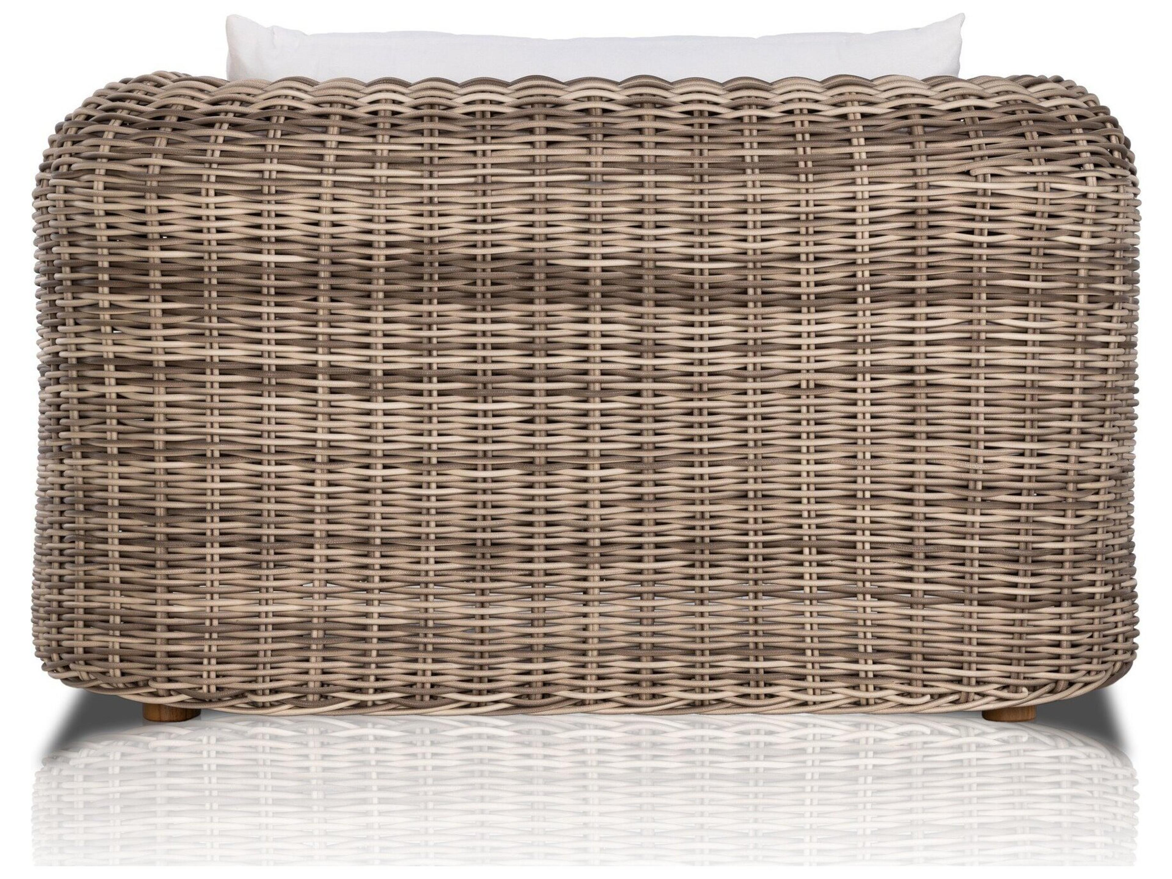 Luxecor Globetrotter Outdoor Venao Ivory / Natural Teak Chunky Sand Woven Lounge Chair