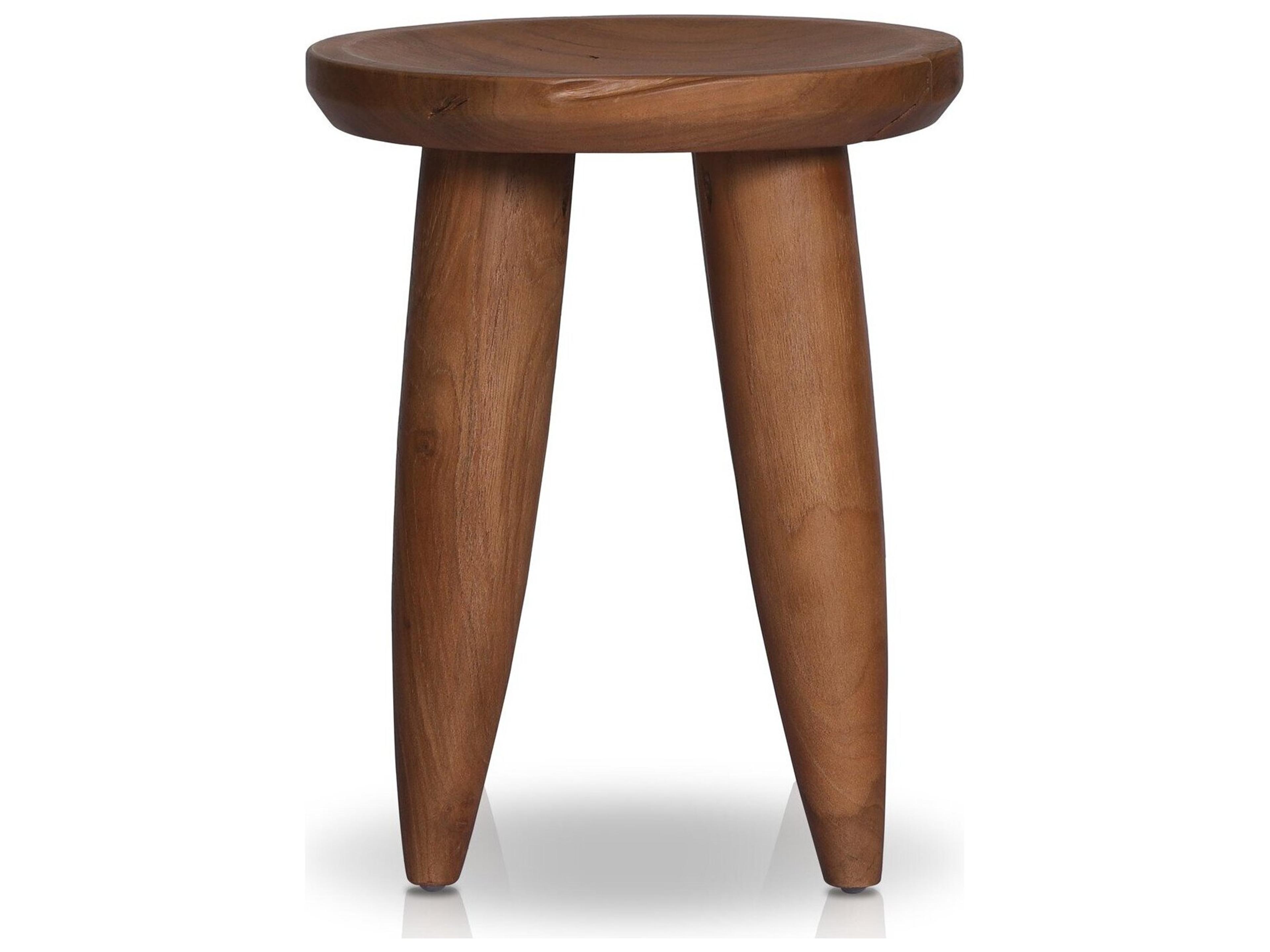 Luxecor Globetrotter Outdoor Aged Natural Teak Round End Table