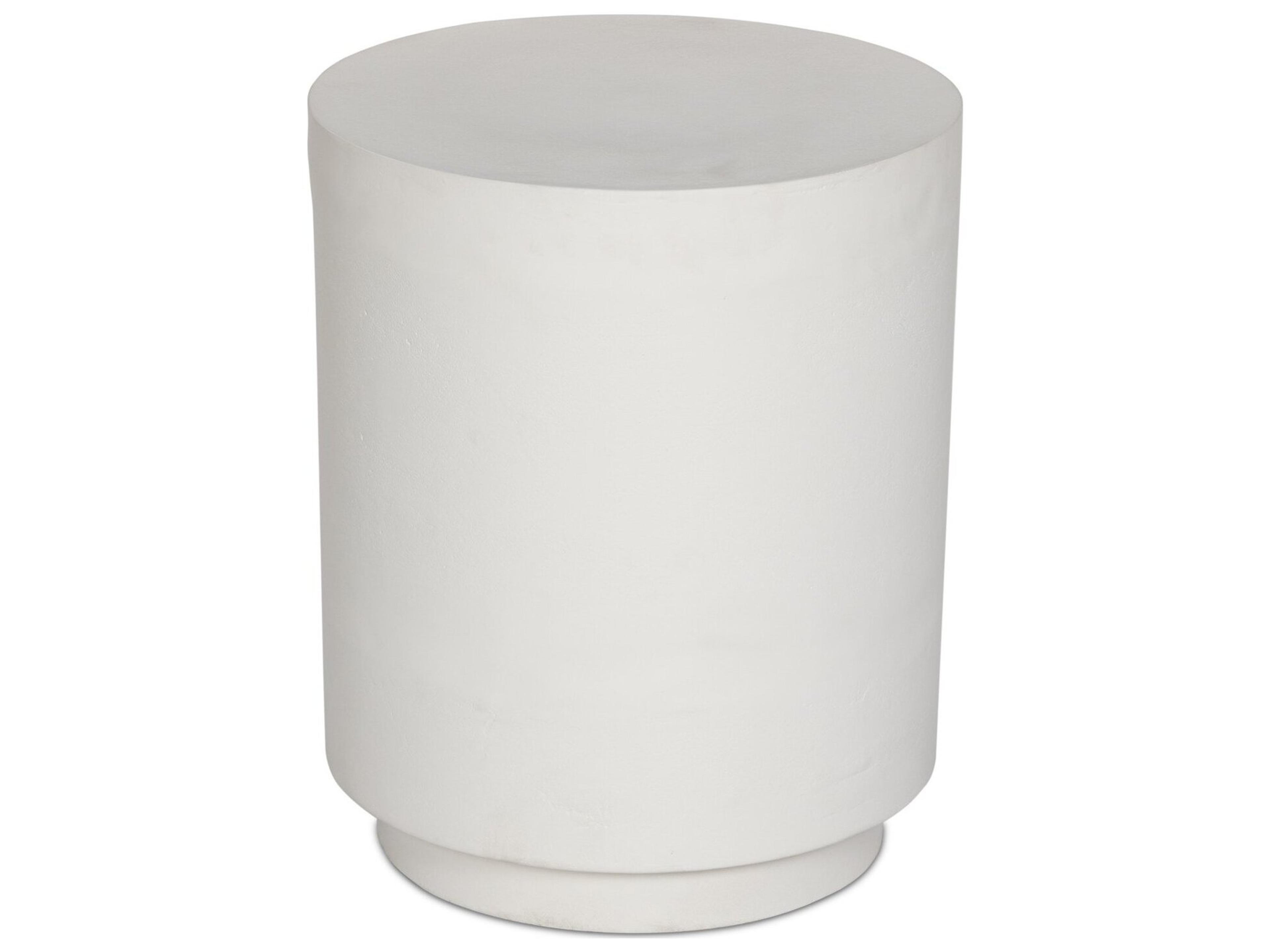 Luxecor Globetrotter Outdoor Javi Matte White Aluminum 15.57" Round End Table