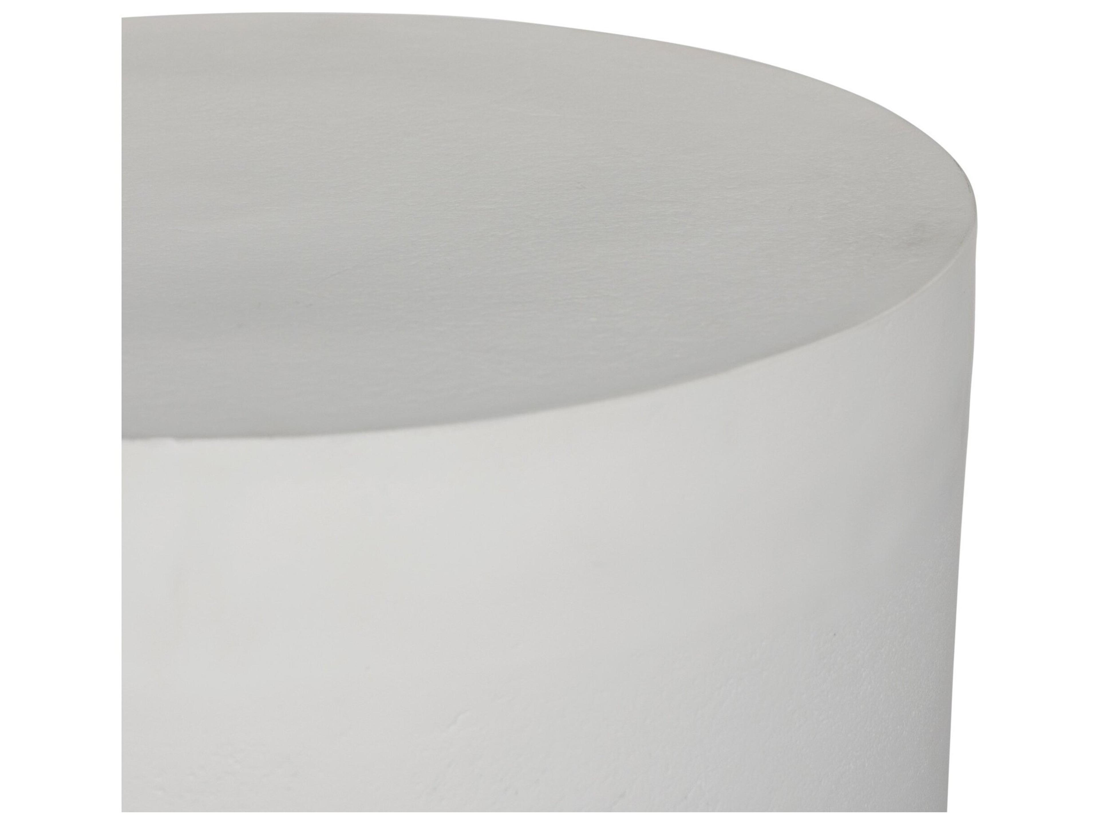 Luxecor Globetrotter Outdoor Javi Matte White Aluminum 15.57" Round End Table