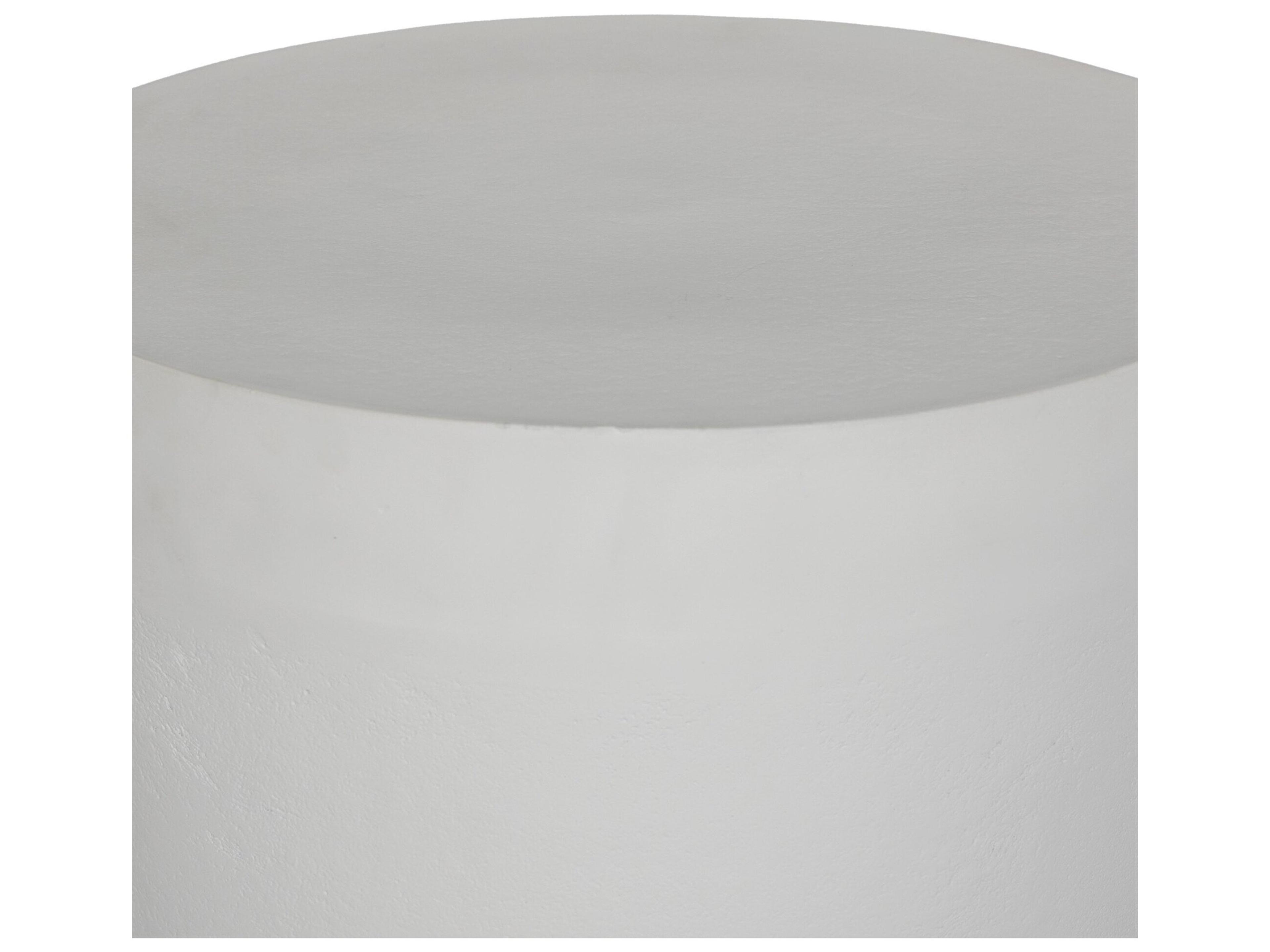 Luxecor Globetrotter Outdoor Javi Matte White Aluminum 15.57" Round End Table