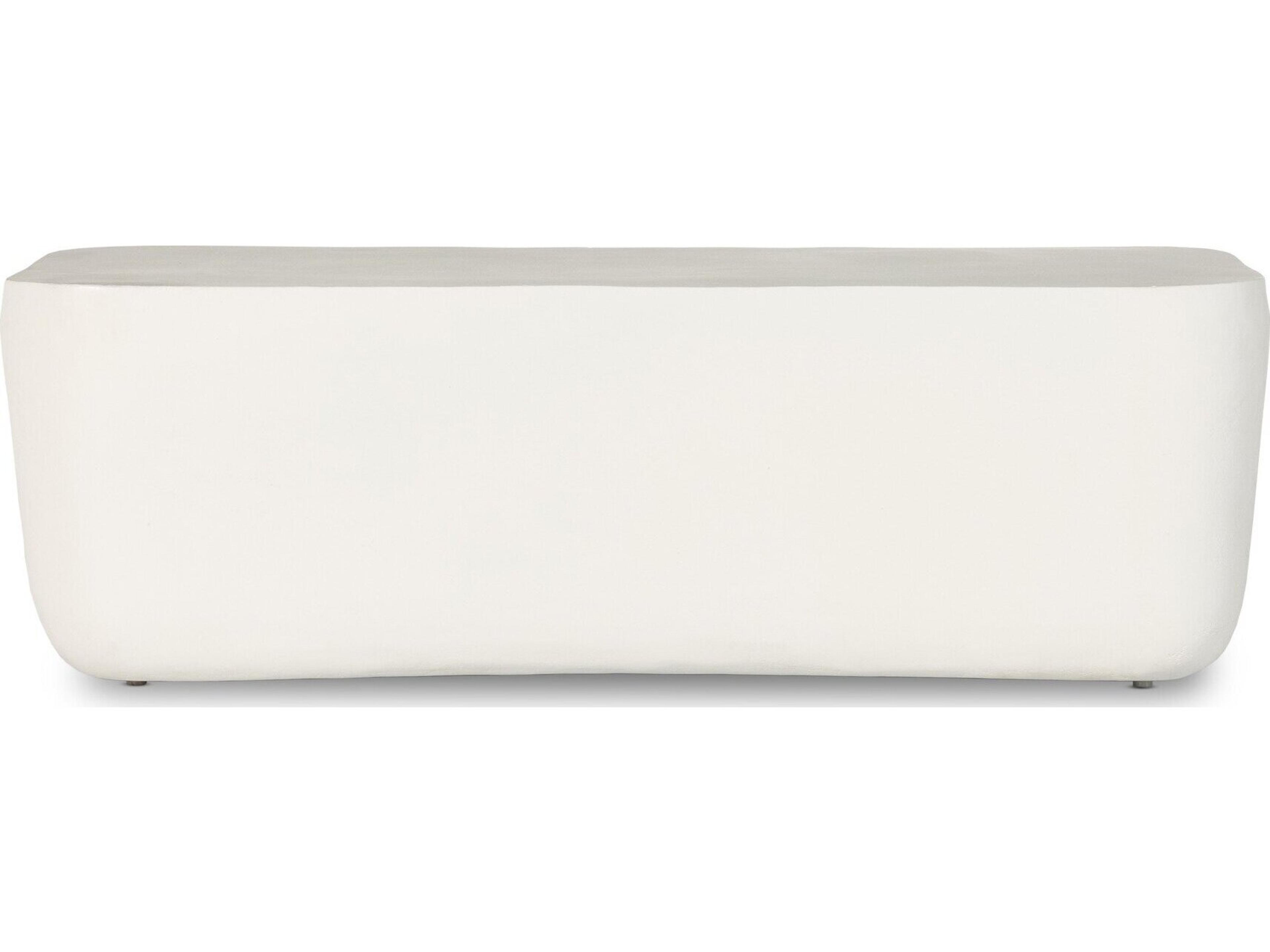 Luxecor Globetrotter Outdoor Matte White Rectangular Coffee Table