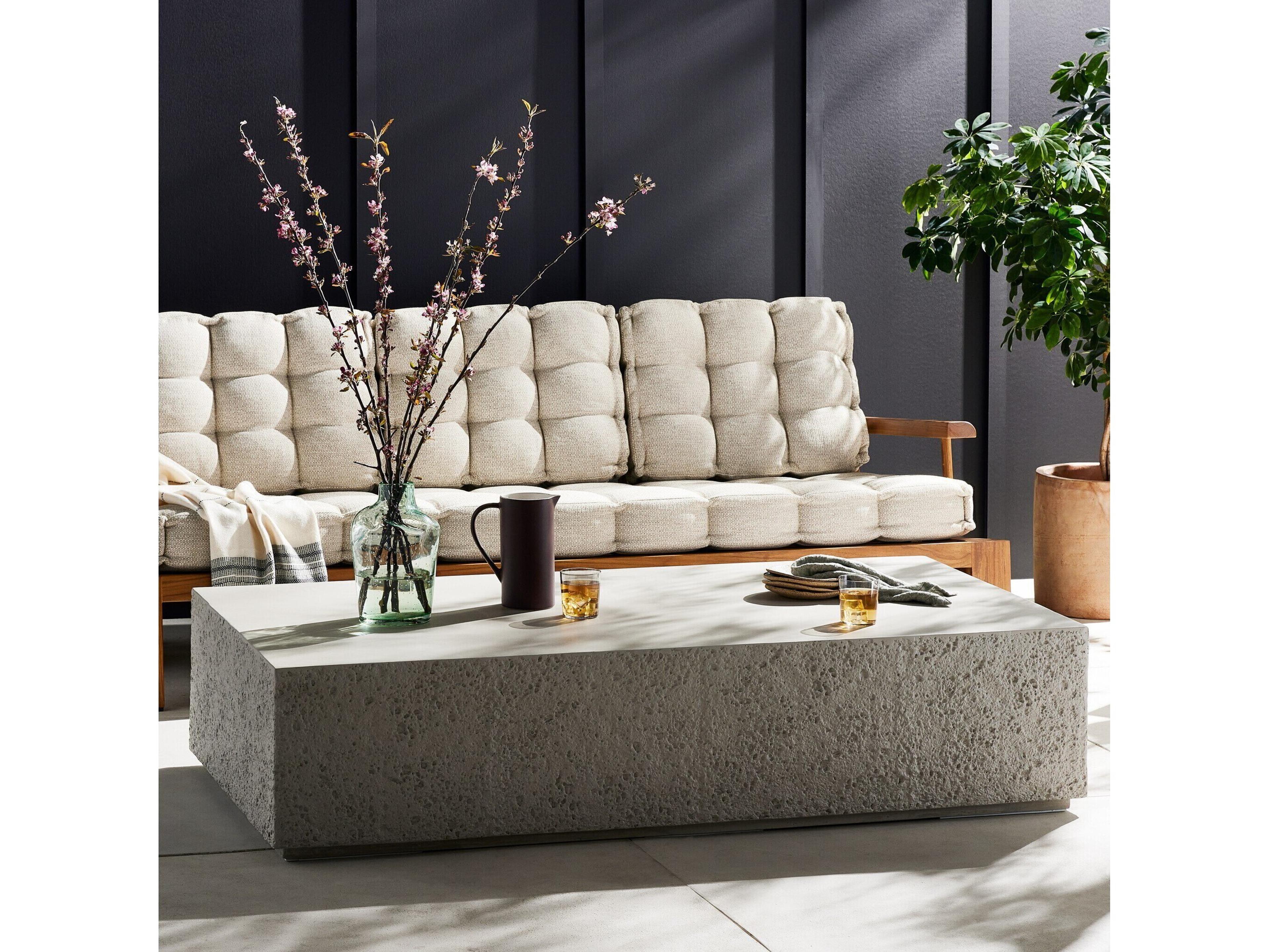 Four Hands Outdoor Marlow Javi  Coffee Table - Matte White Cast Aluminum