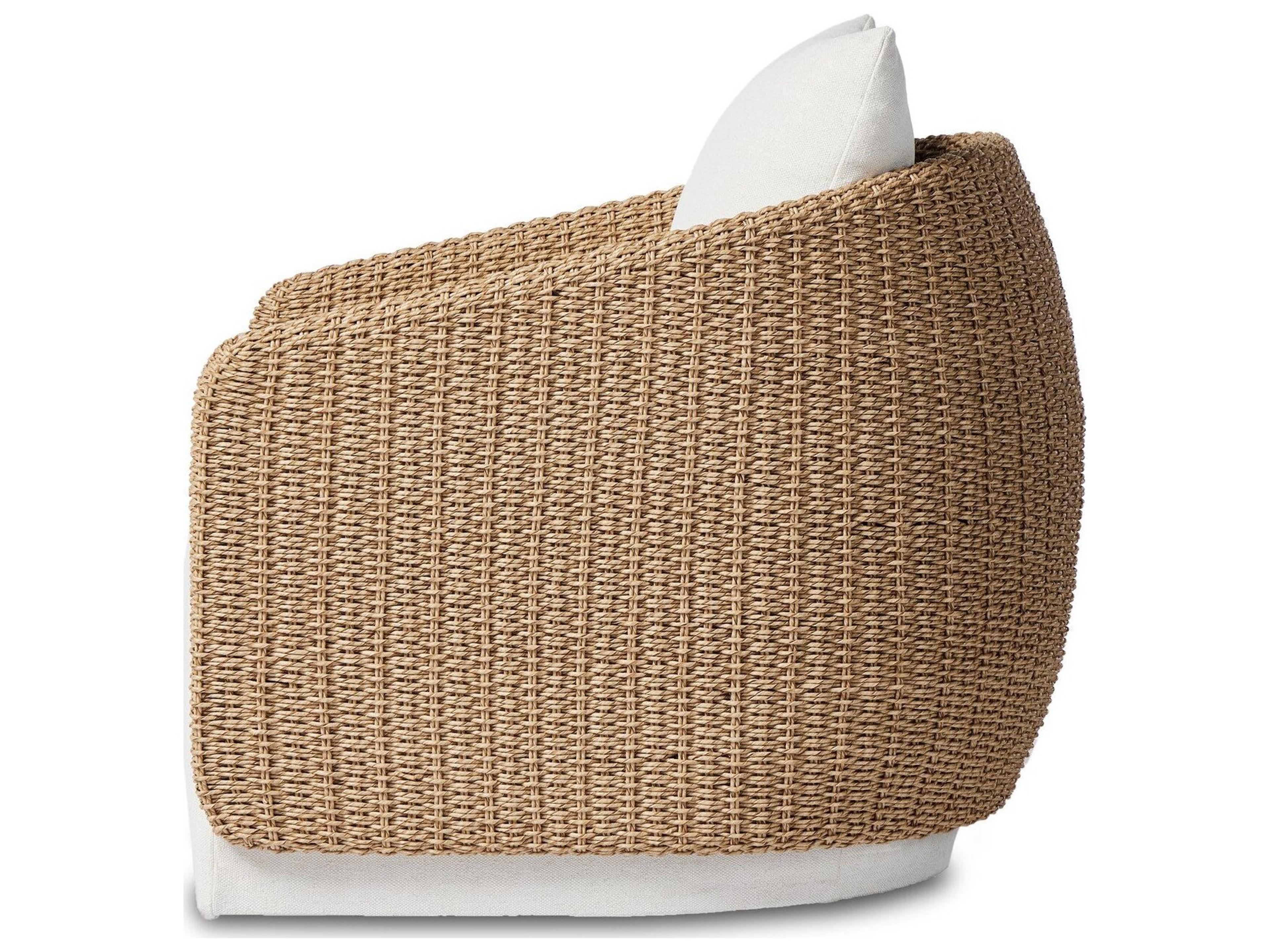 Luxecor Globetrotter Outdoor Faux Hyacinth Swivel Lounge Chair with Alessi Linen Cushion