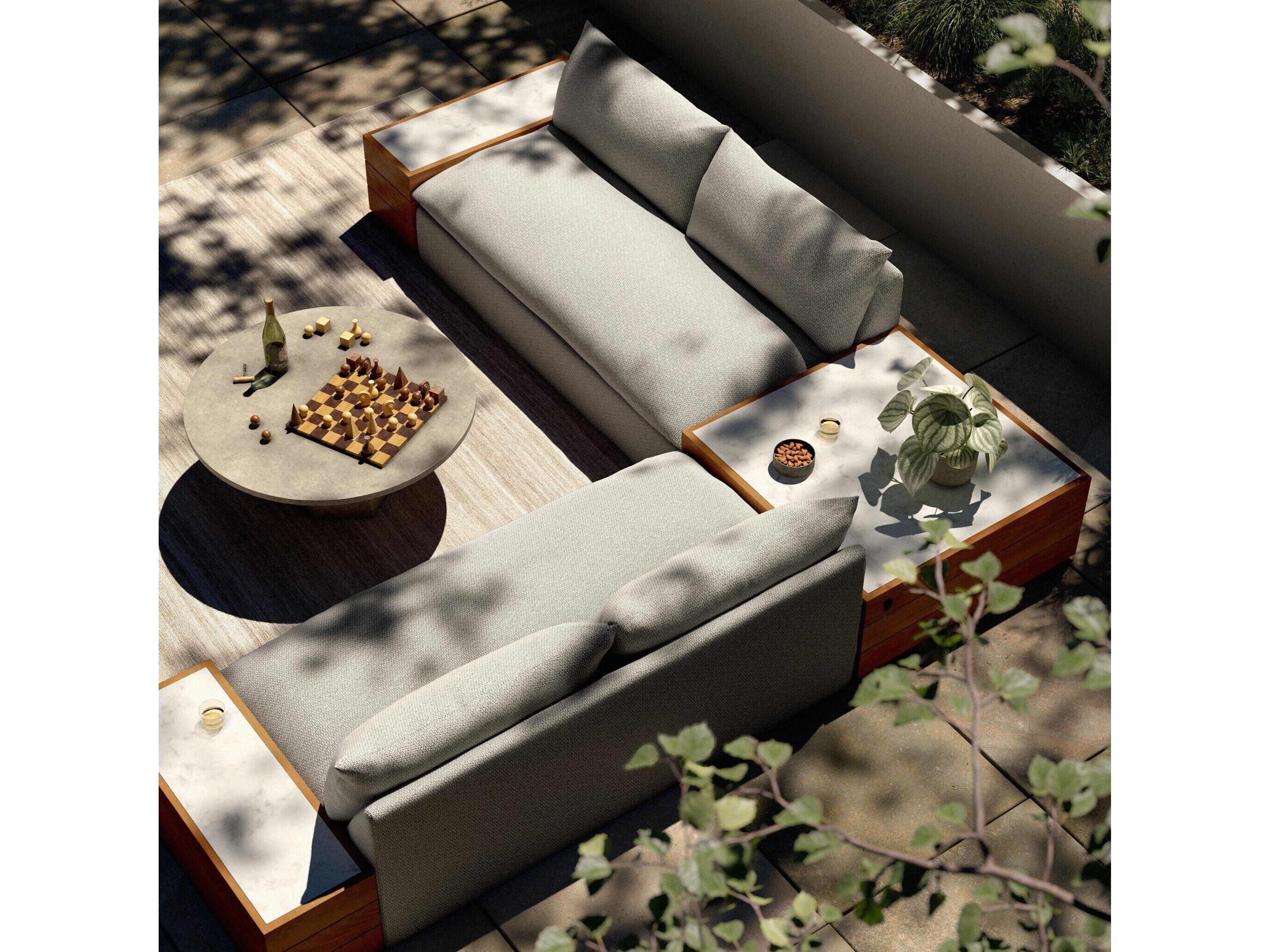 Four Hands Outdoor Solano Faye Ash Cushion Sofa