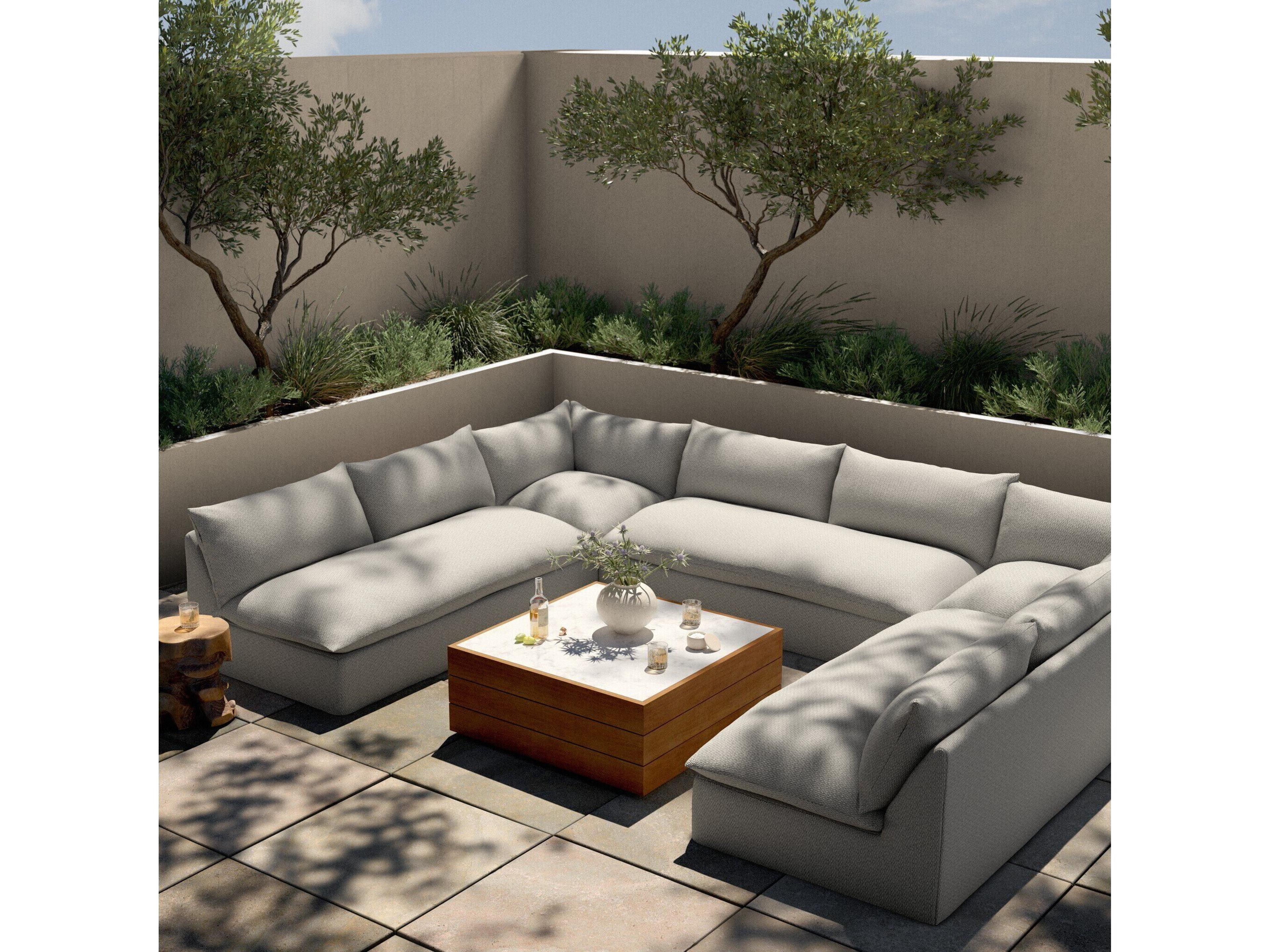 Four Hands Outdoor Solano Faye Ash Cushion Sofa