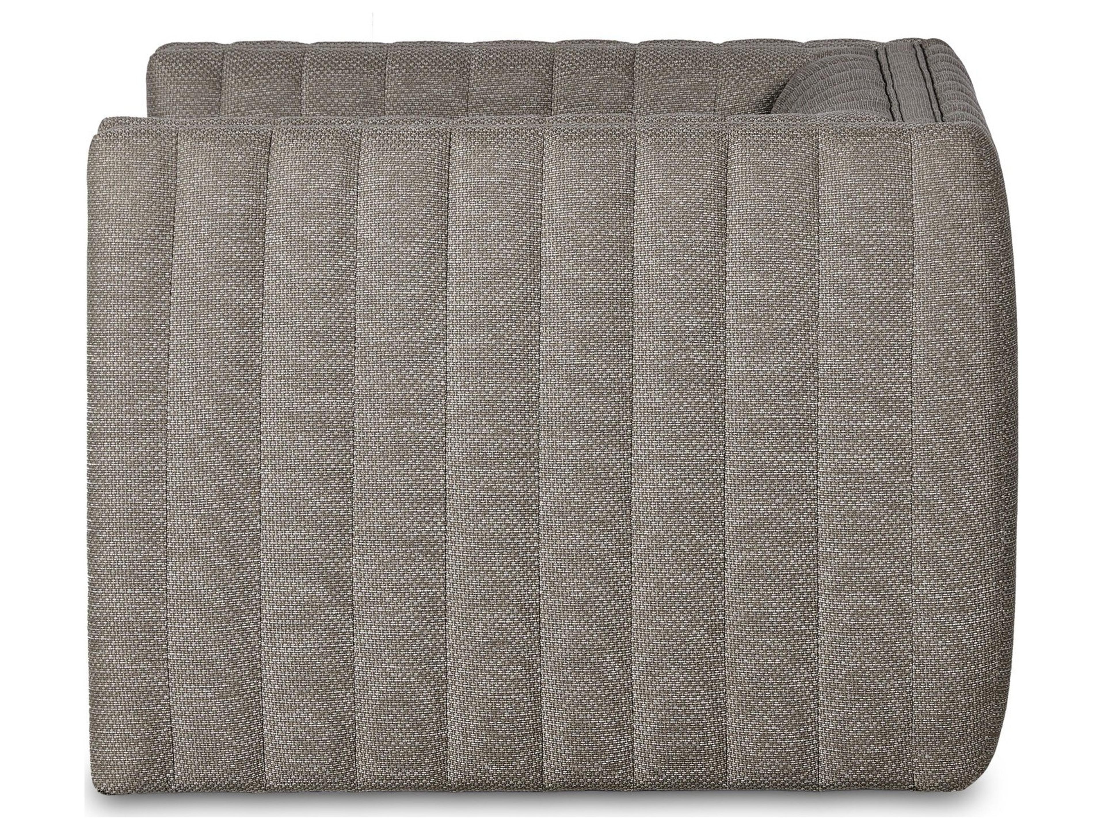 Four Hands Outdoor Solano Augustine Fabric Cushion Swivel Lounge Chair in Casa Grey