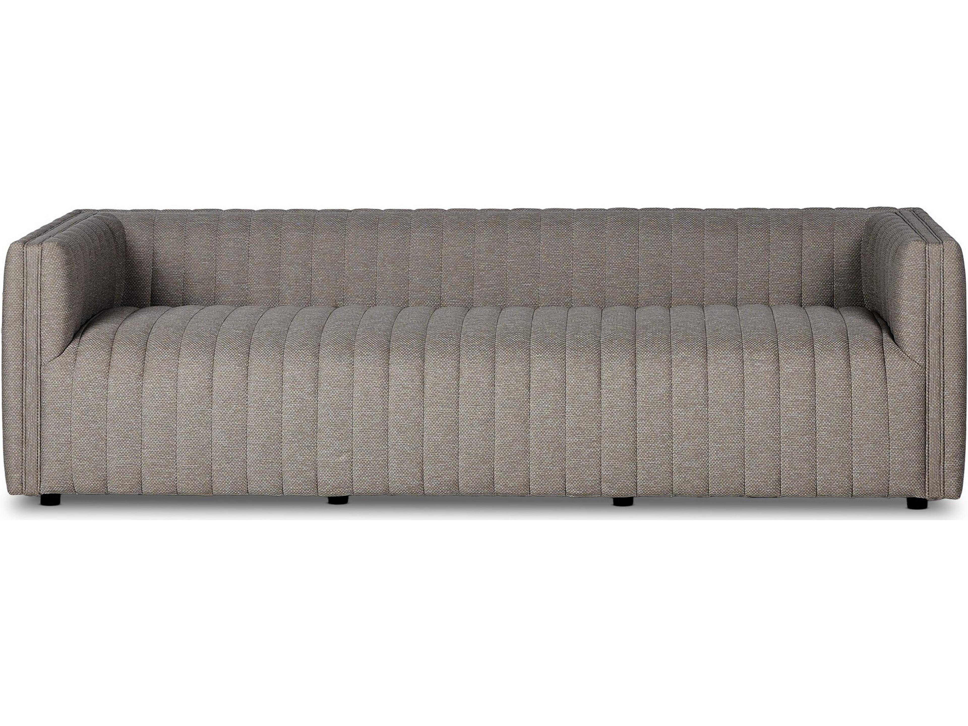 Solano Augustine Fabric Cushion 97" Sofa in Casa Grey