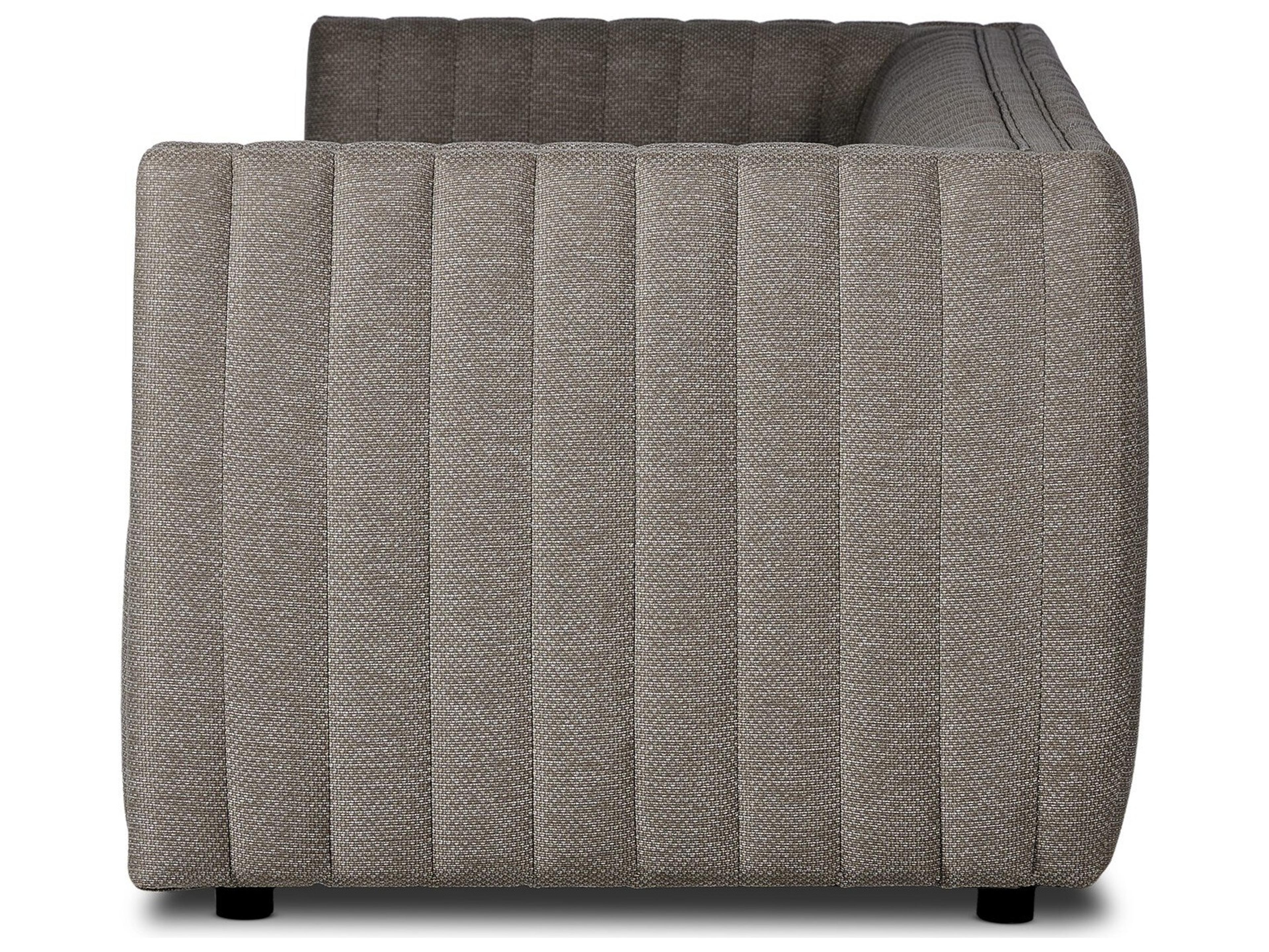 Four Hands Outdoor Solano Augustine Fabric Cushion 97" Sofa in Casa Grey