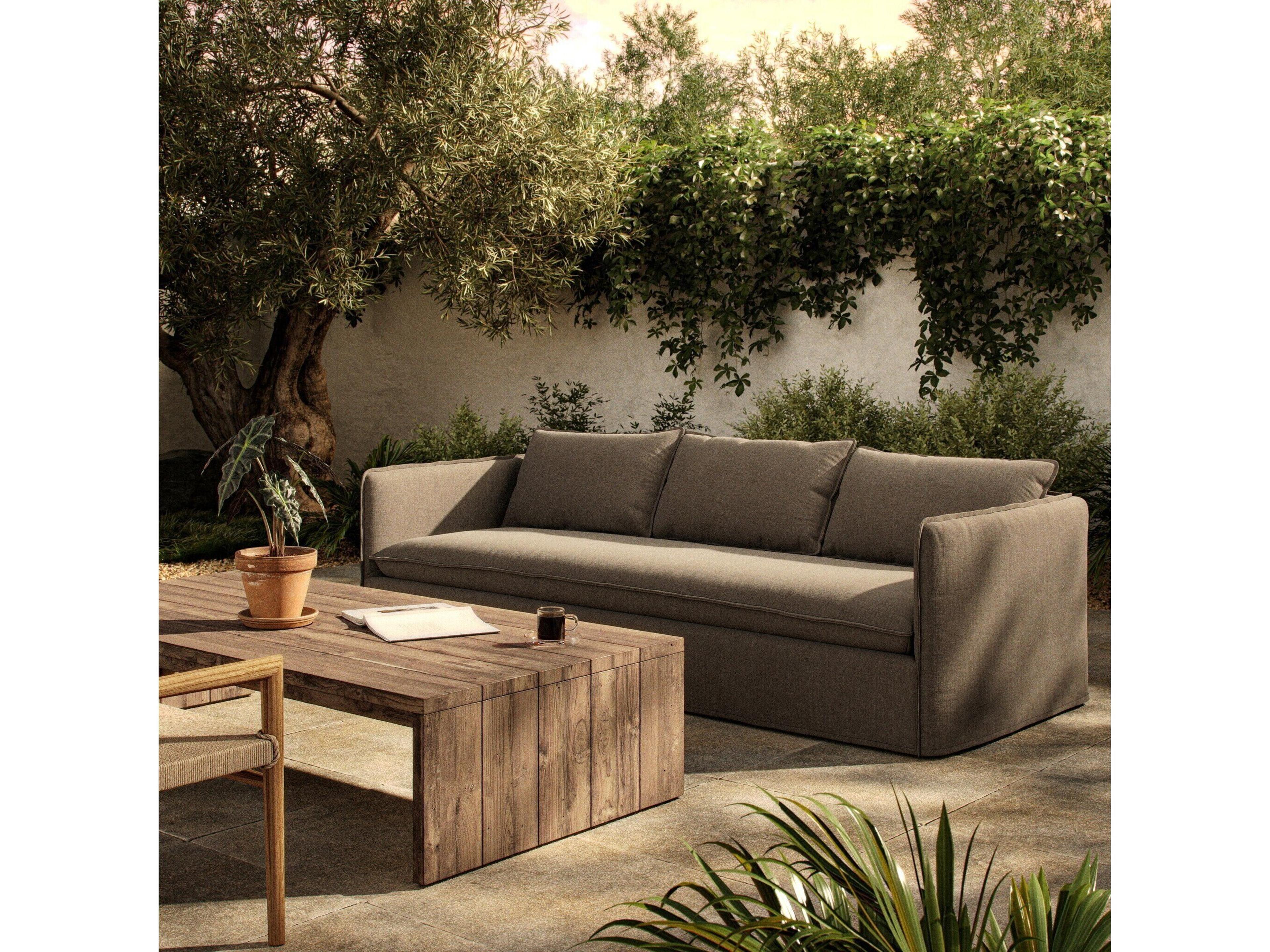 Four Hands Outdoor Westgate Andre Polypropylene Cushion Sofa in Alessi Fawn