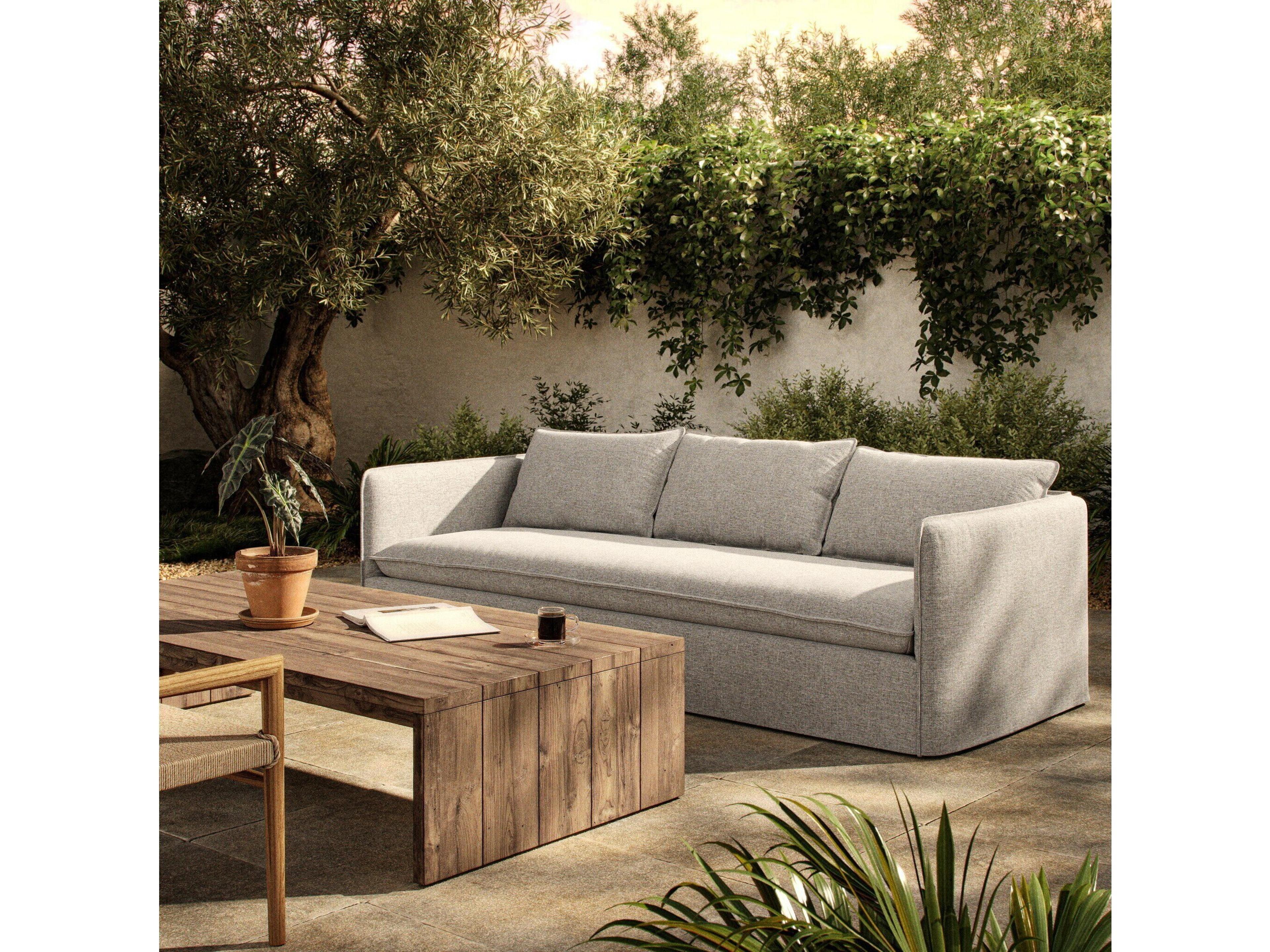 Four Hands Outdoor Westgate Andre Polypropylene Cushion Sofa in Alessi Slate