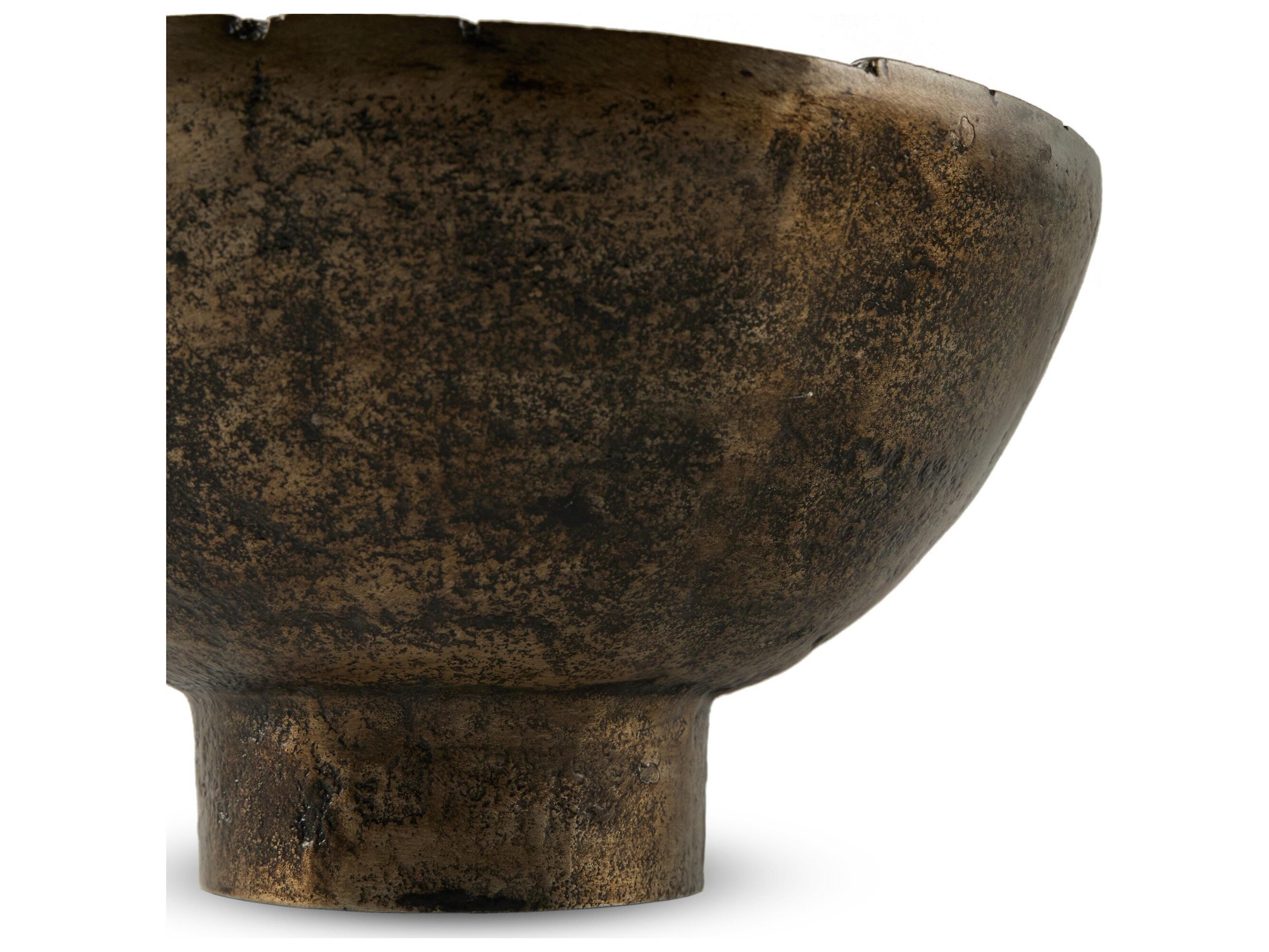 Four Hands Outdoor Wesson Rustic Cast Aluminum Pedestal Bowl