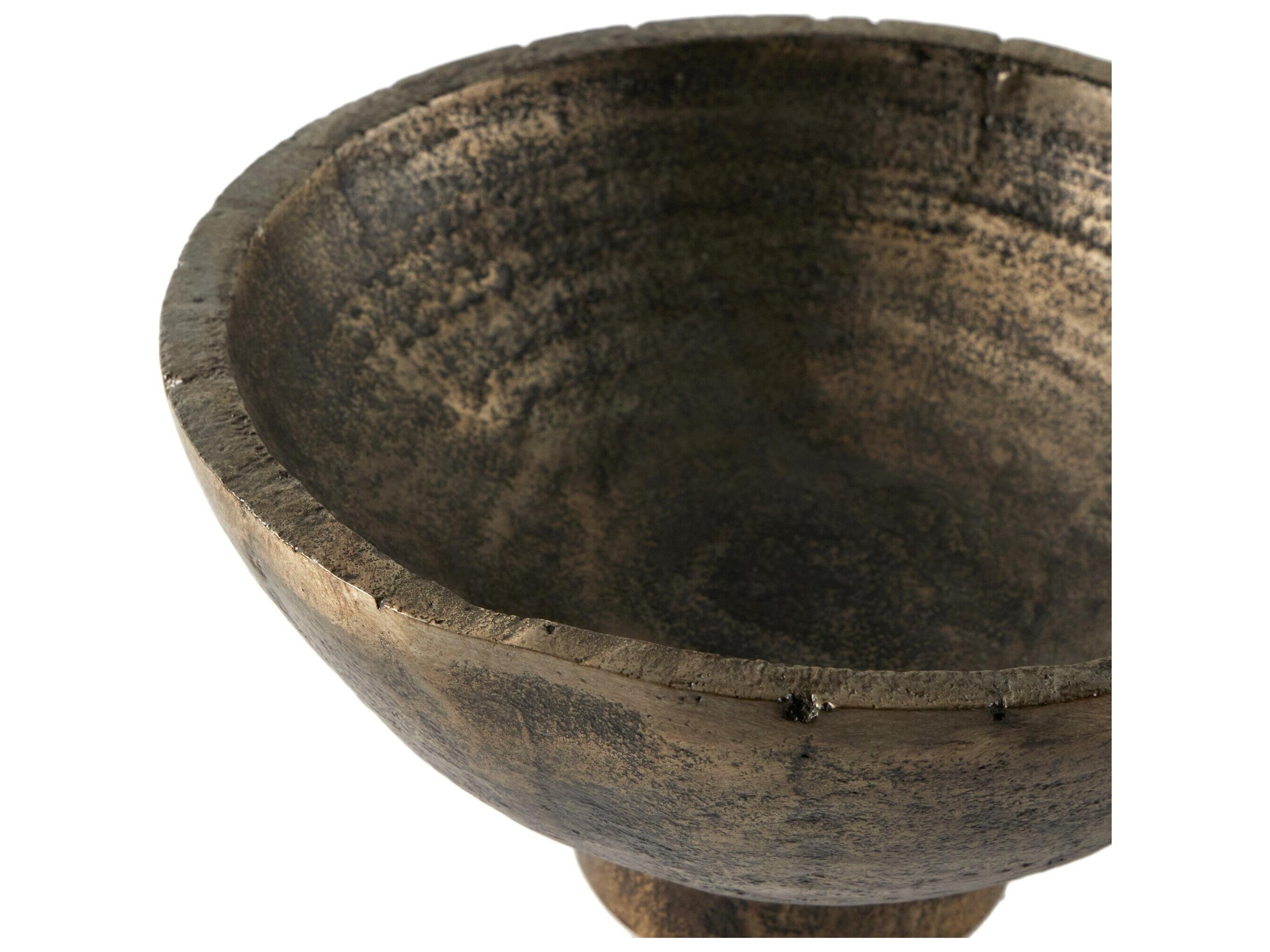 Four Hands Outdoor Wesson Rustic Cast Aluminum Pedestal Bowl