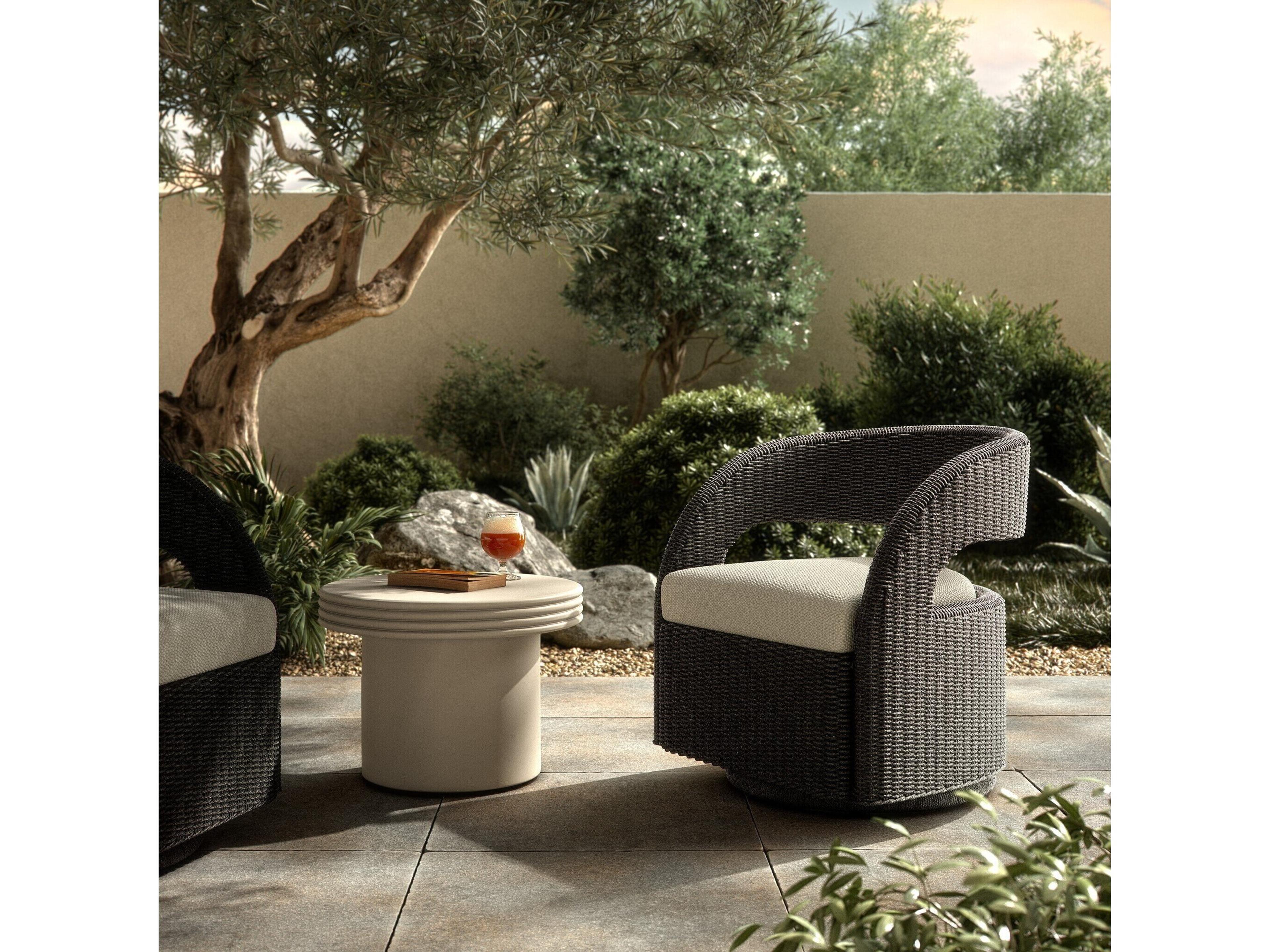 Four Hands Outdoor Solano Porto  Swivel Chair - Arashi Salt